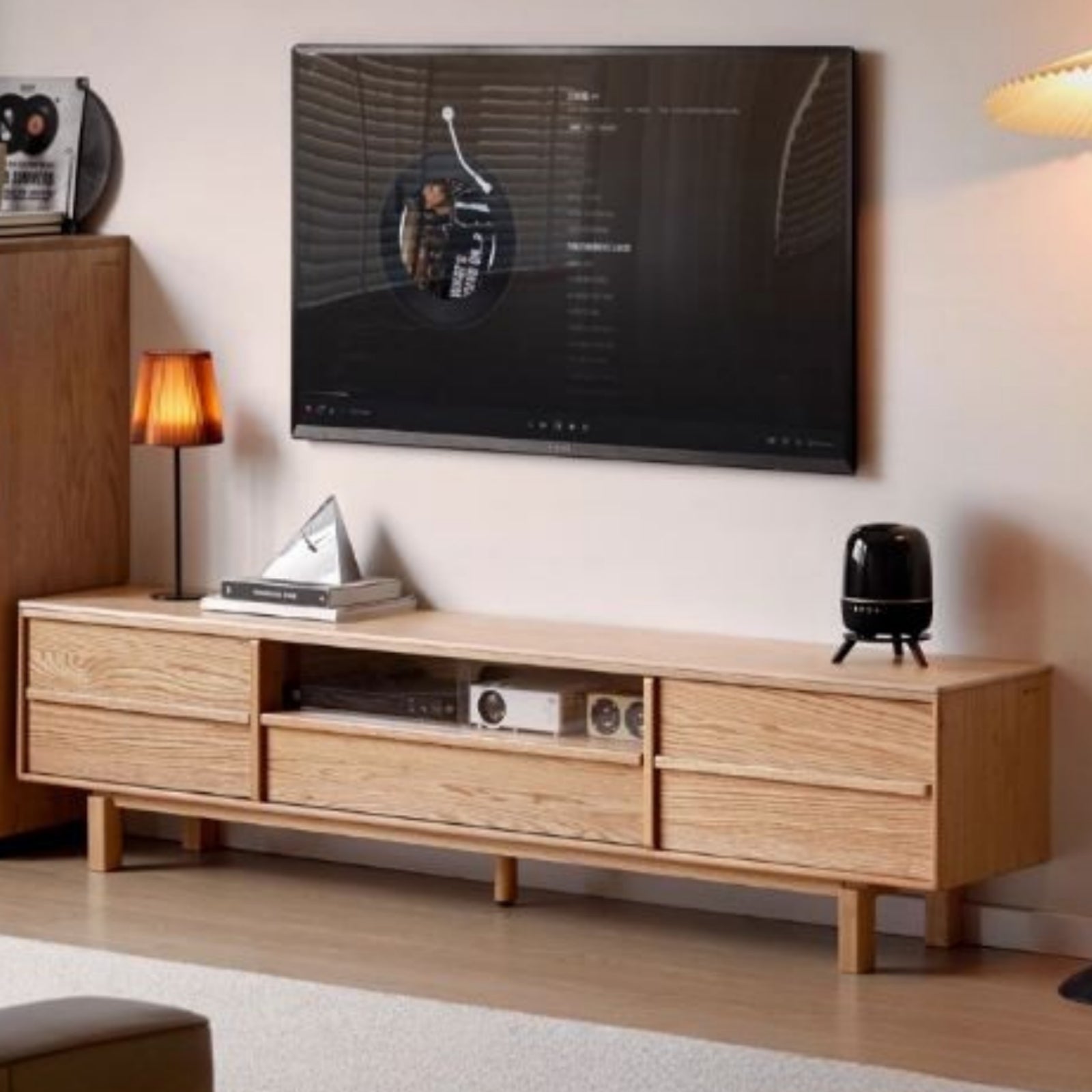Oak Solid Wood Modern Minimalist TV Cabinet