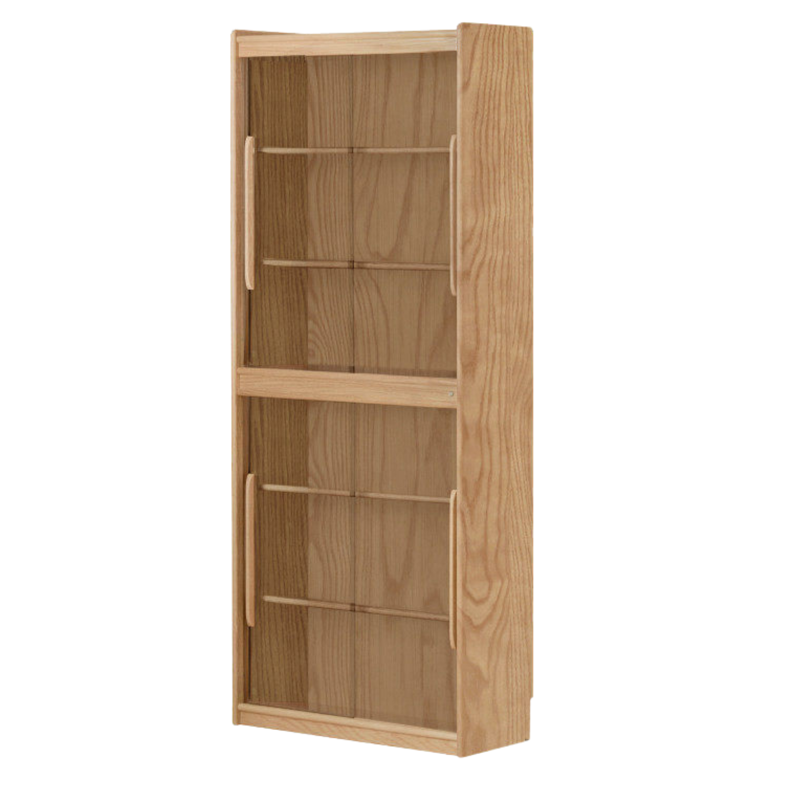 Oak, Ash Solid Wood Modern display Glass Bookcase