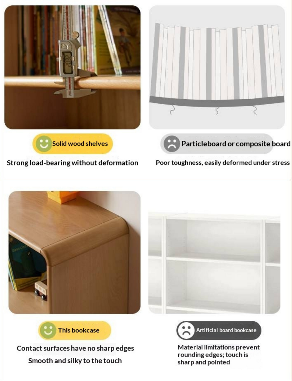 Beech Solid Wood Children's Bookshelf