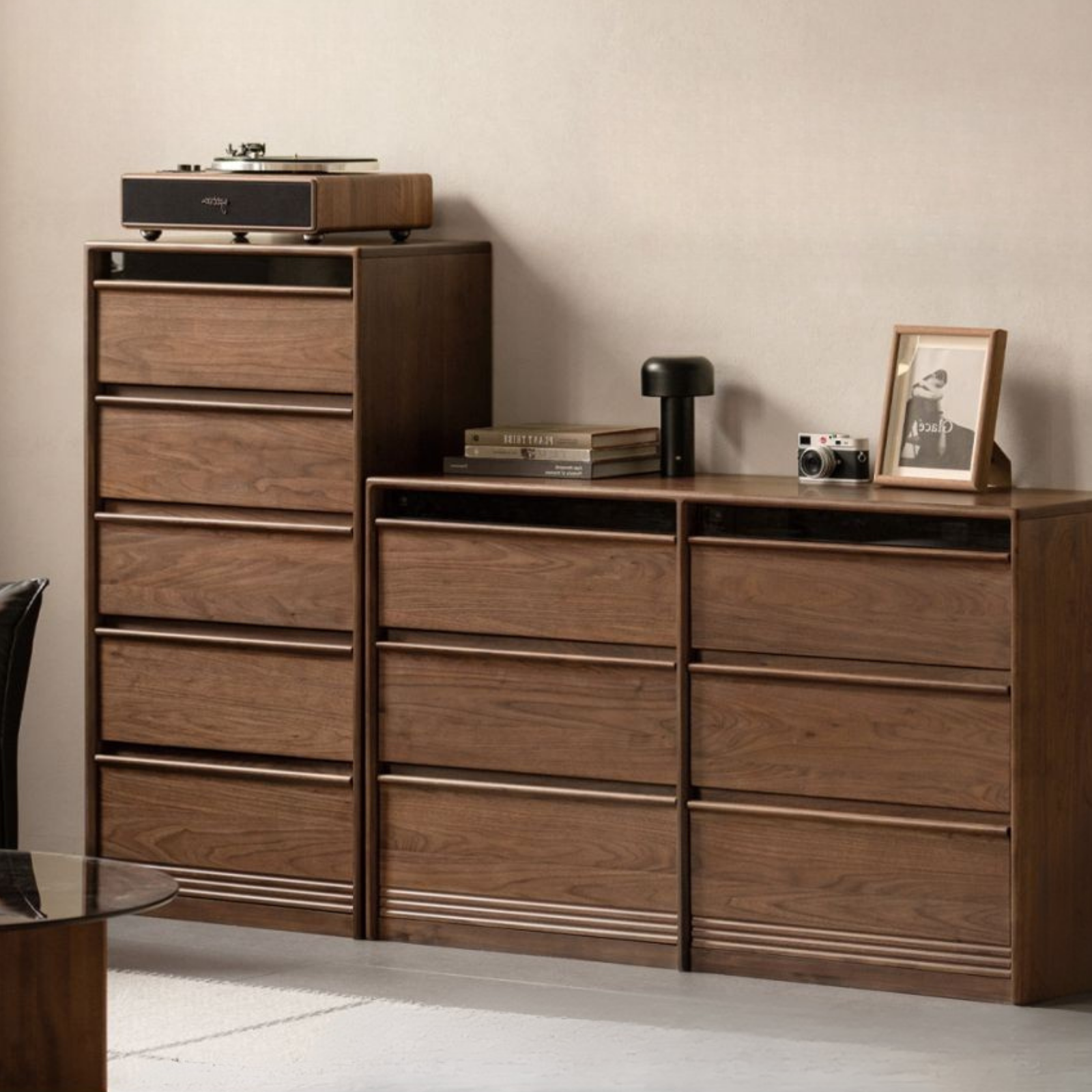 Black Walnut Solid Wood Nine-Drawer Chest