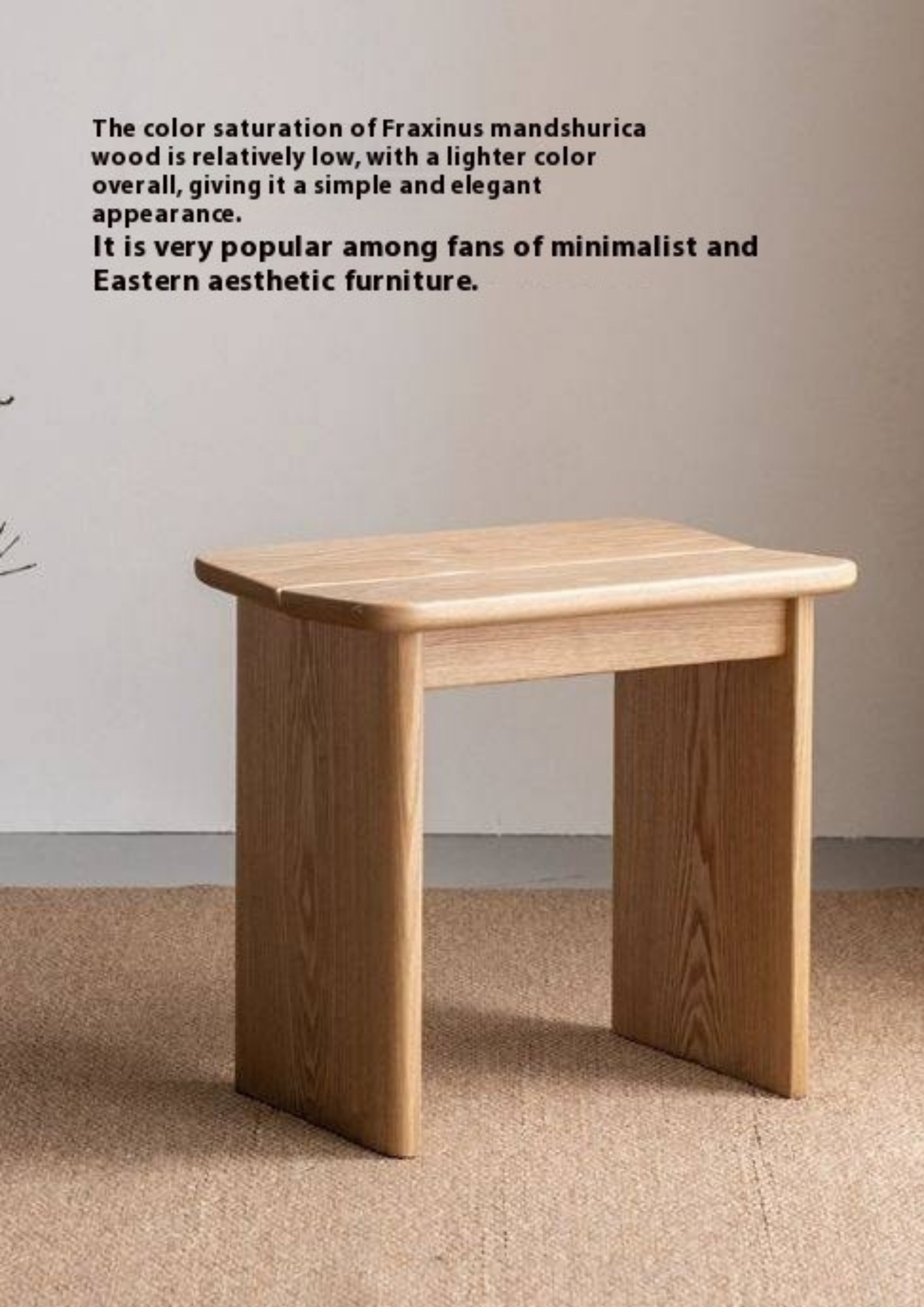 Ash Solid Wood Casual Square Stool