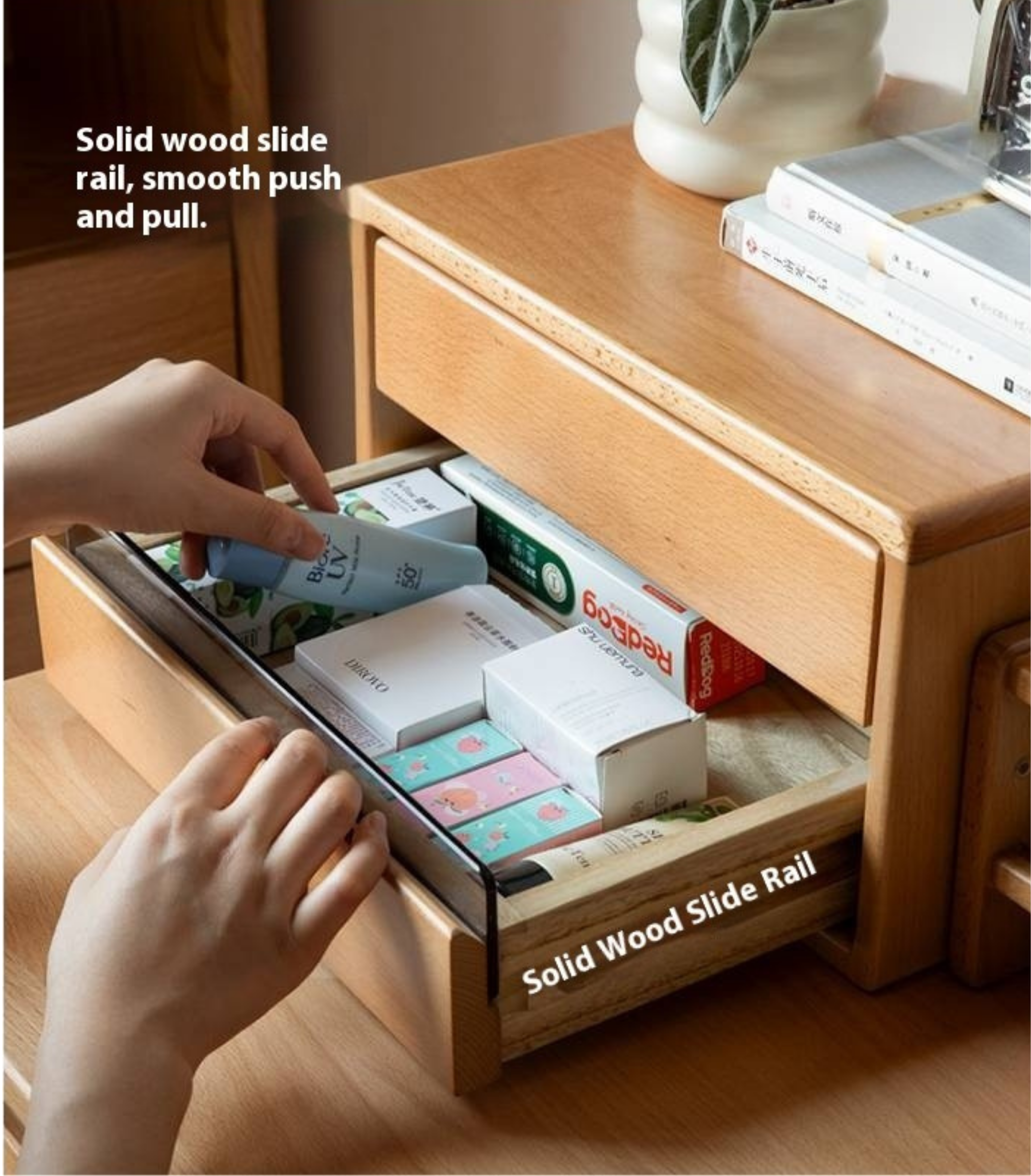 Beech Solid Wood Desktop Storage Rack