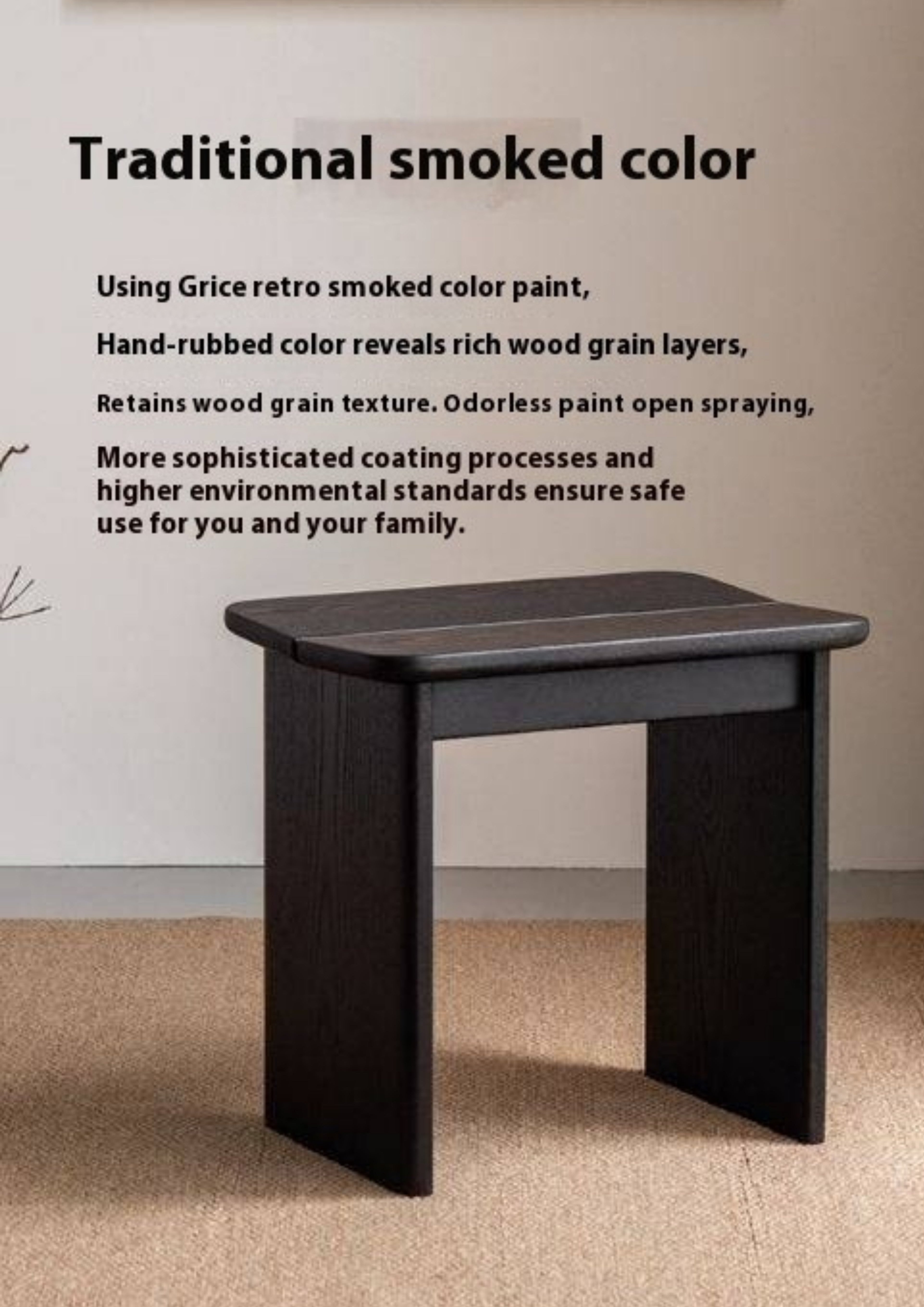 Ash Solid Wood Casual Square Stool