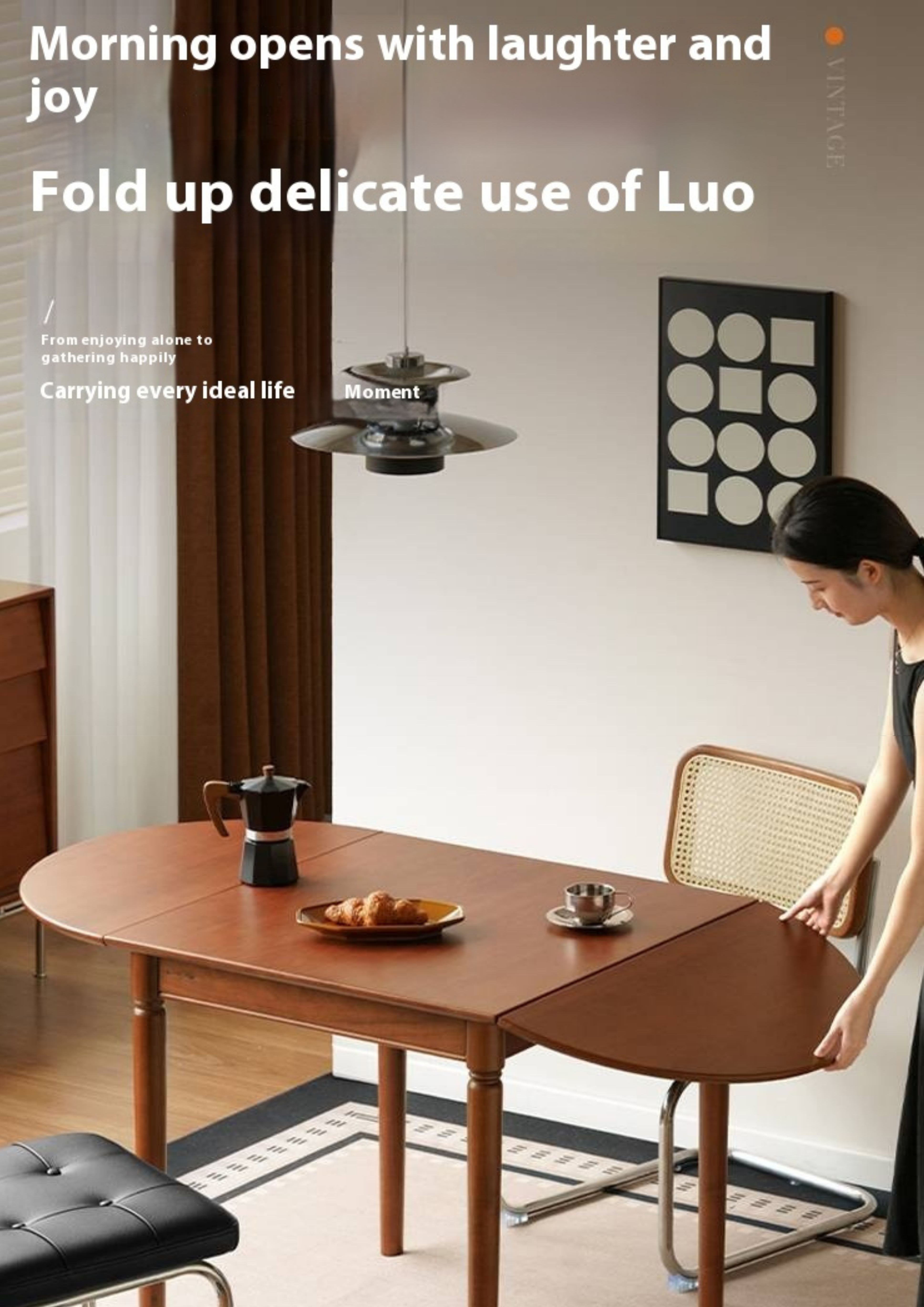 Tulipwood Solid Tulipwood Retro Dining Table