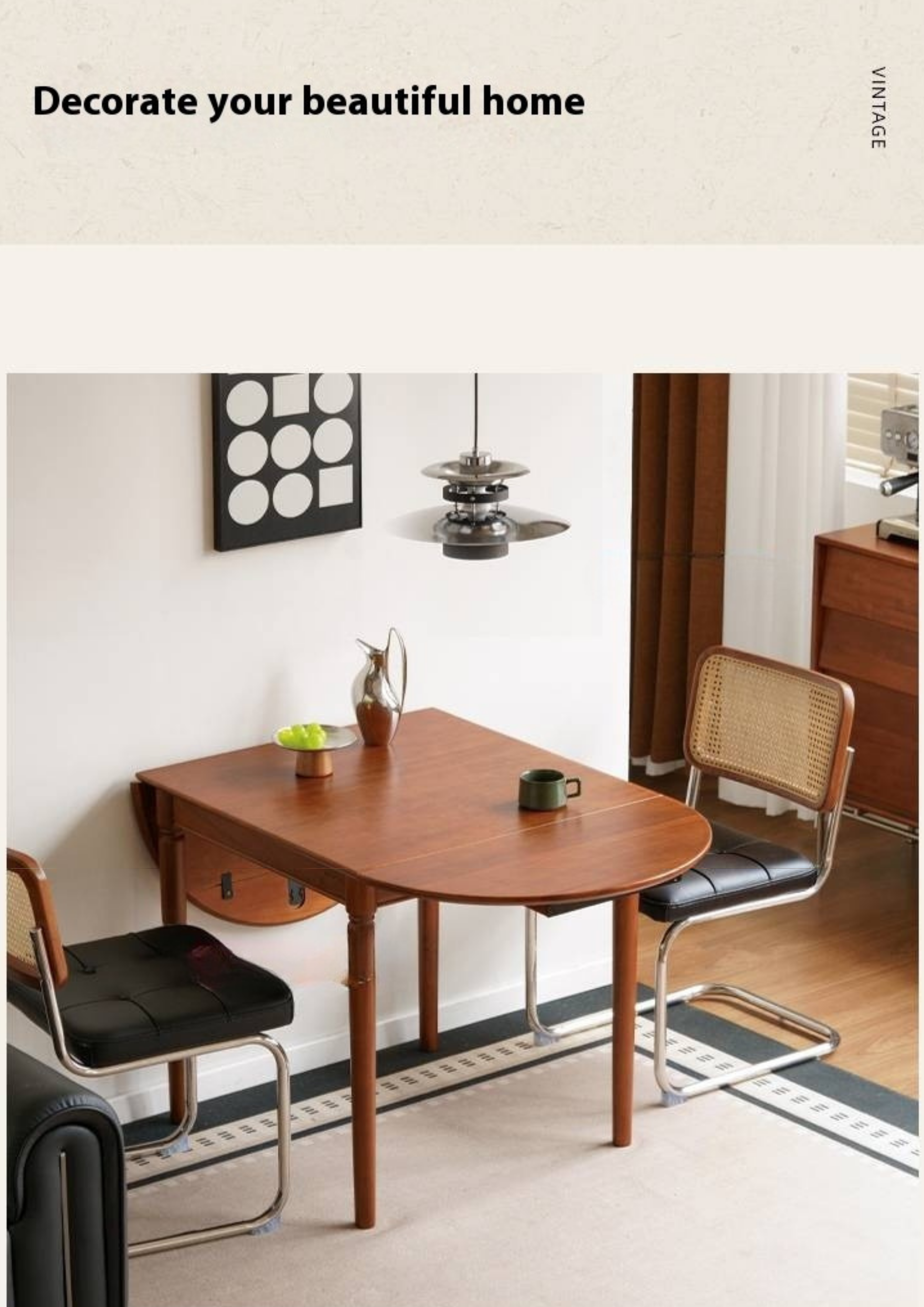 Tulipwood Solid Tulipwood Retro Dining Table