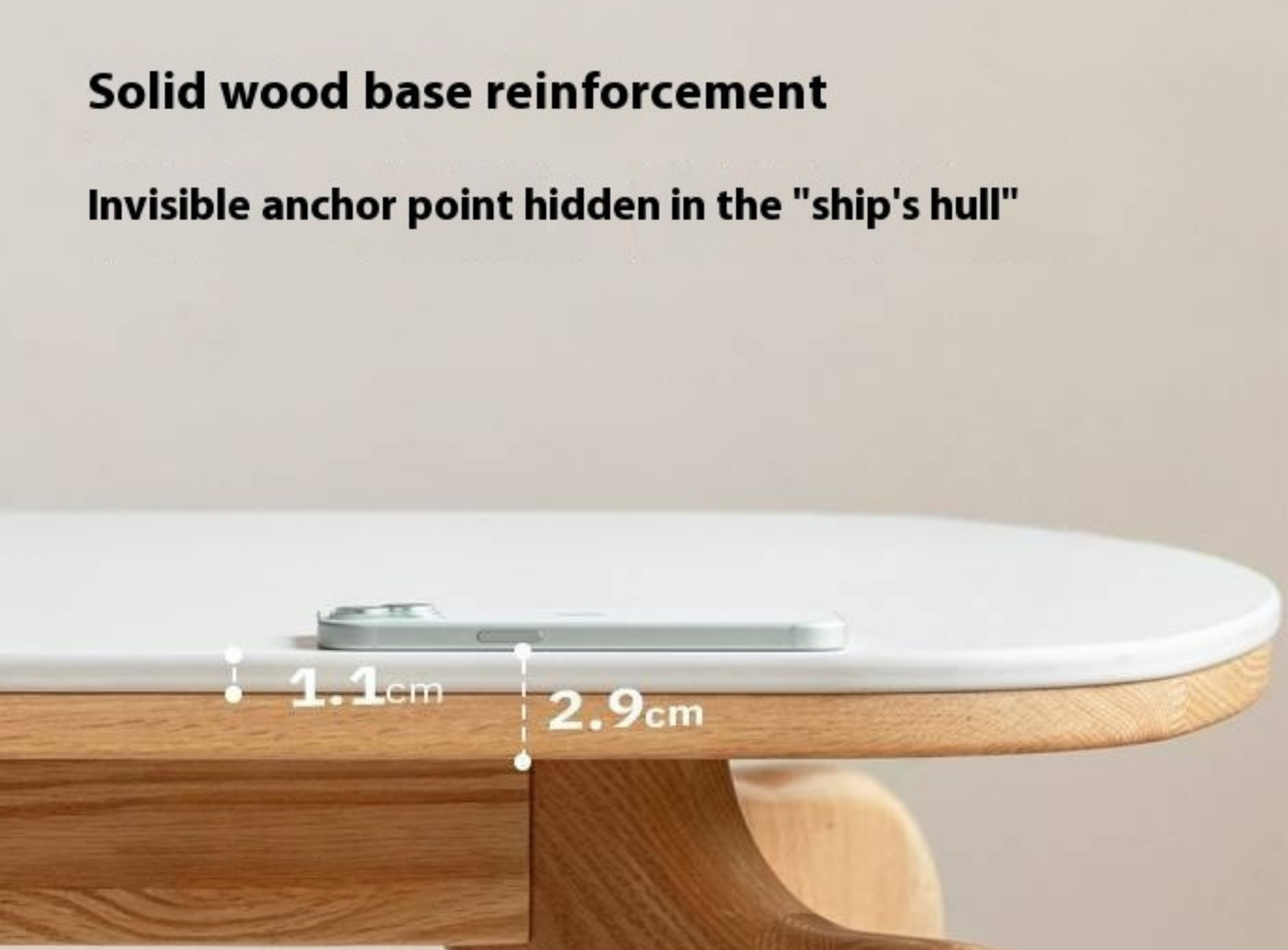 Oak Solid Wood Modern Rock Plate Dining Table