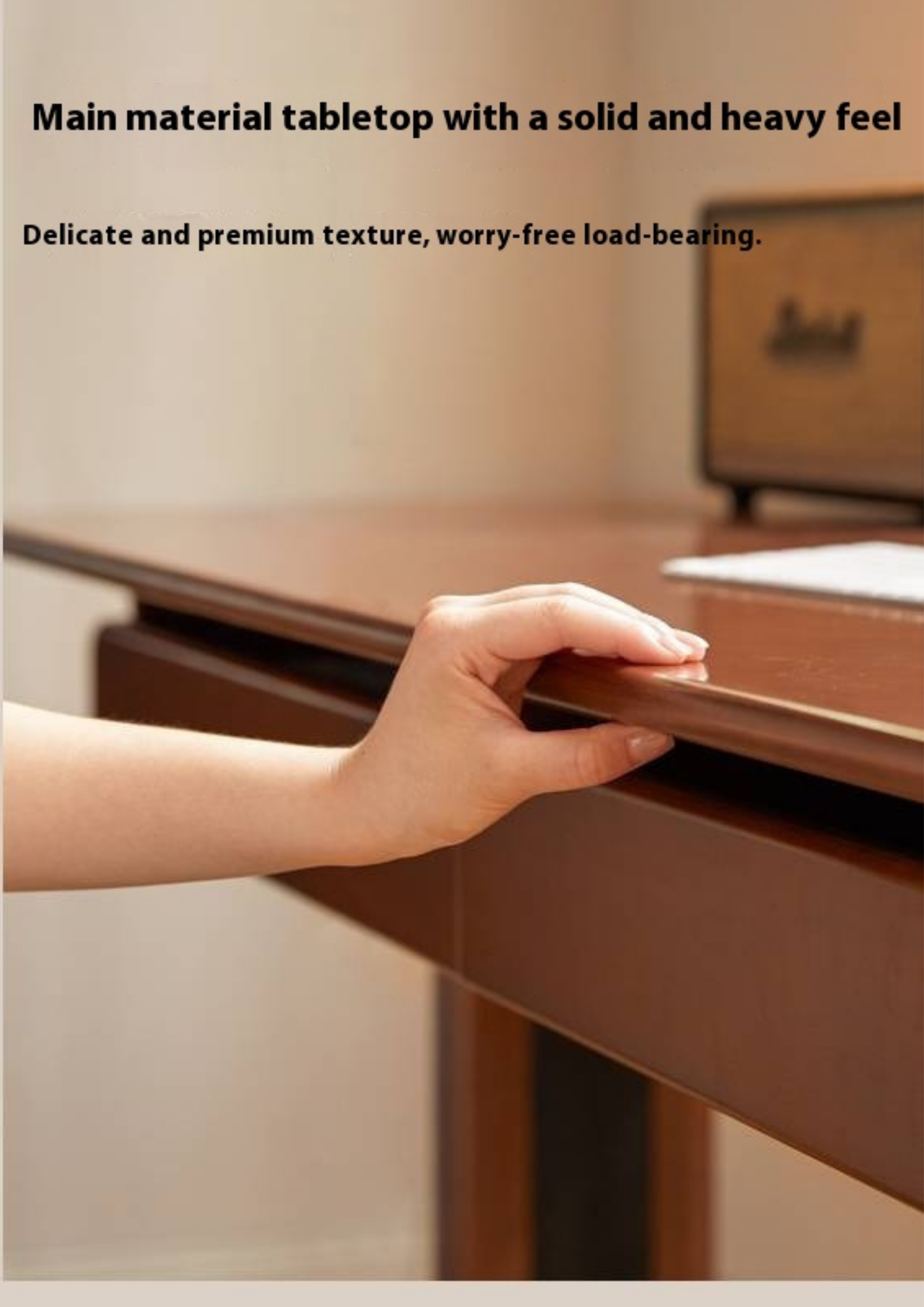 Pine Solid Wood Retro Electric Lift Desk