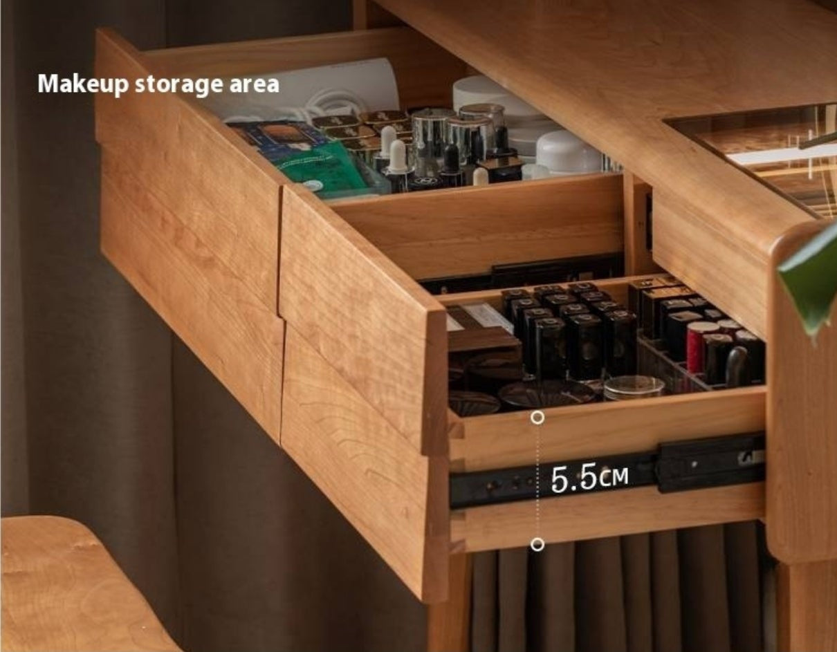 Cherry Solid Wood Retro Style Vanity Table.