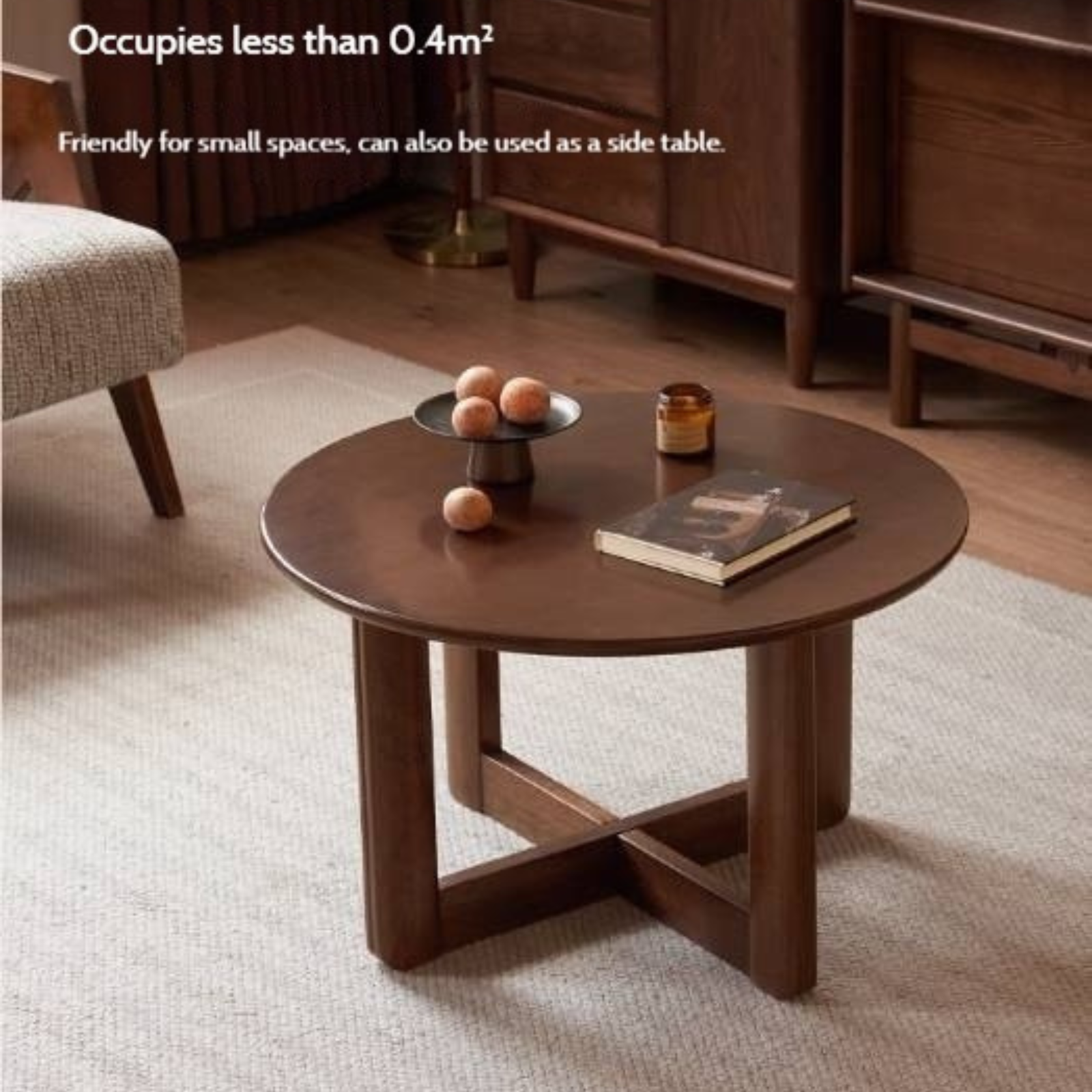 Sandalwood, Oak Solid Wood Modern Coffee Table