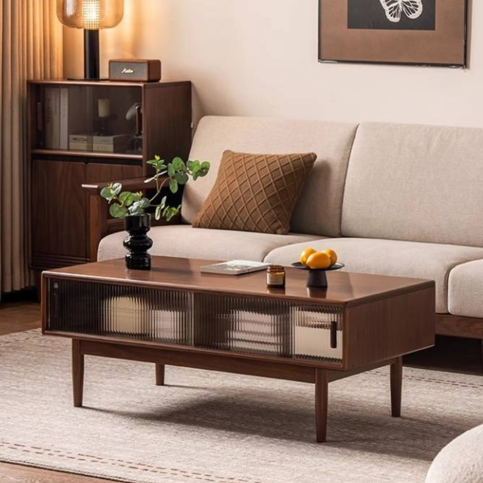 Red Zebrawood Rectangular Coffee Table