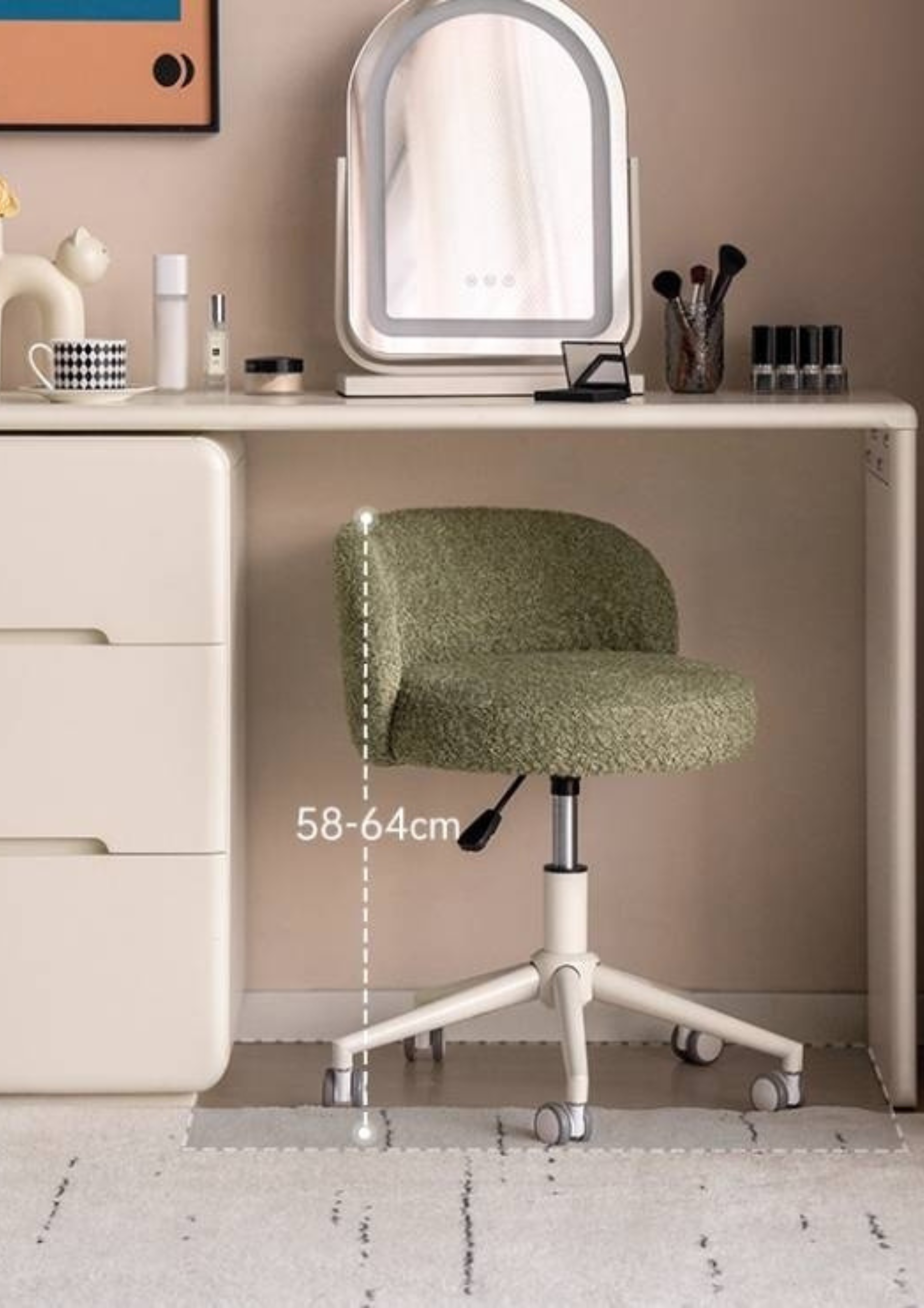 Modern Height Adjustable Makeup Chair