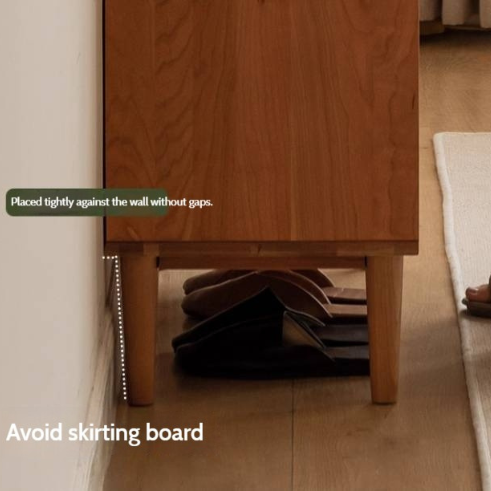 Сherry, Oak Solid Wood Rattan Locker Shoe Cabinet