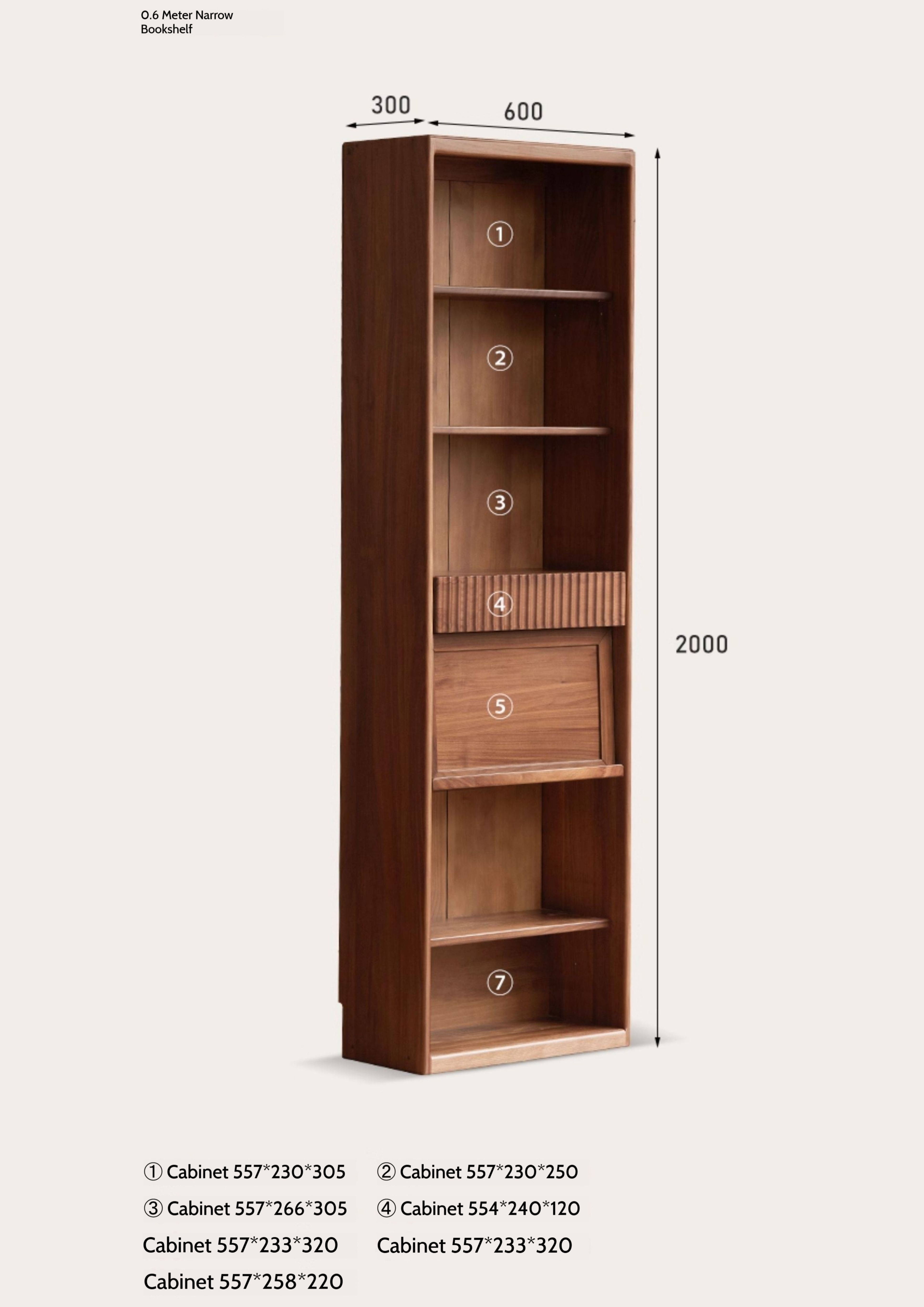 Ash Solid Wood Wall Combination Bookshelf