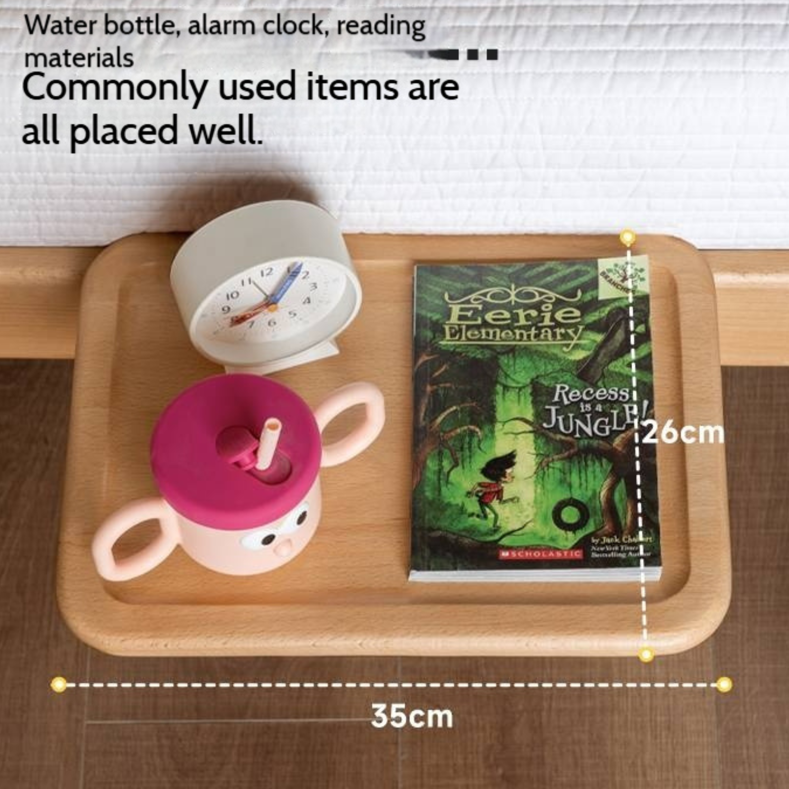 Beech Solid Wood Children's Floating Storage Bedside Shelf