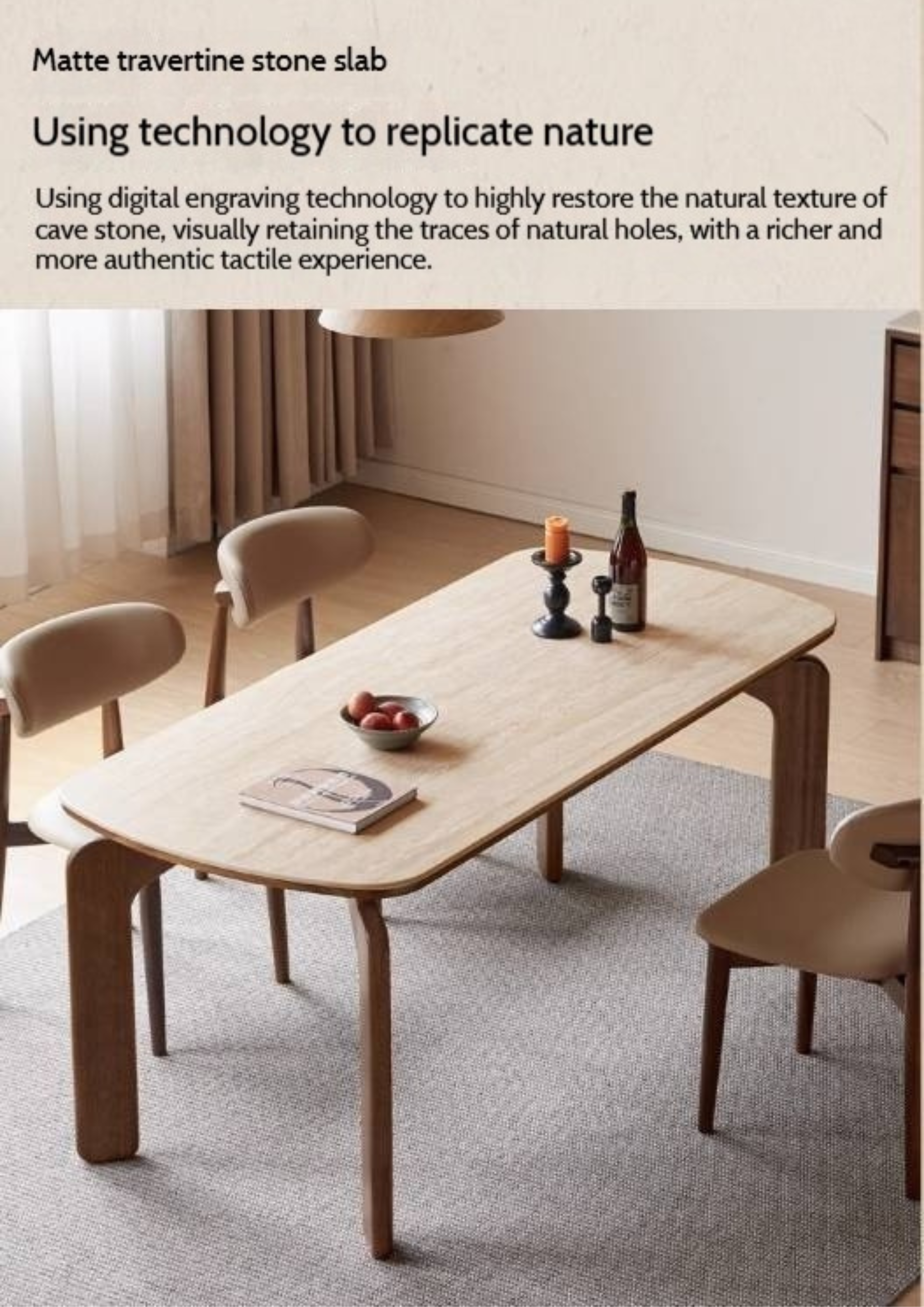 Sandalwood Solid Wood Rock Board Retro Antique Style Dining Table