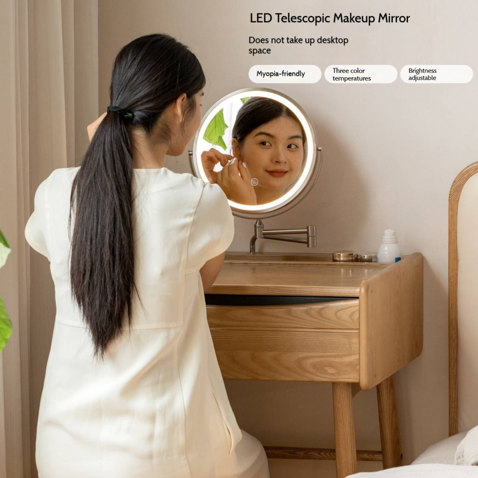 Ash Solid Wood Modern Vanity Table