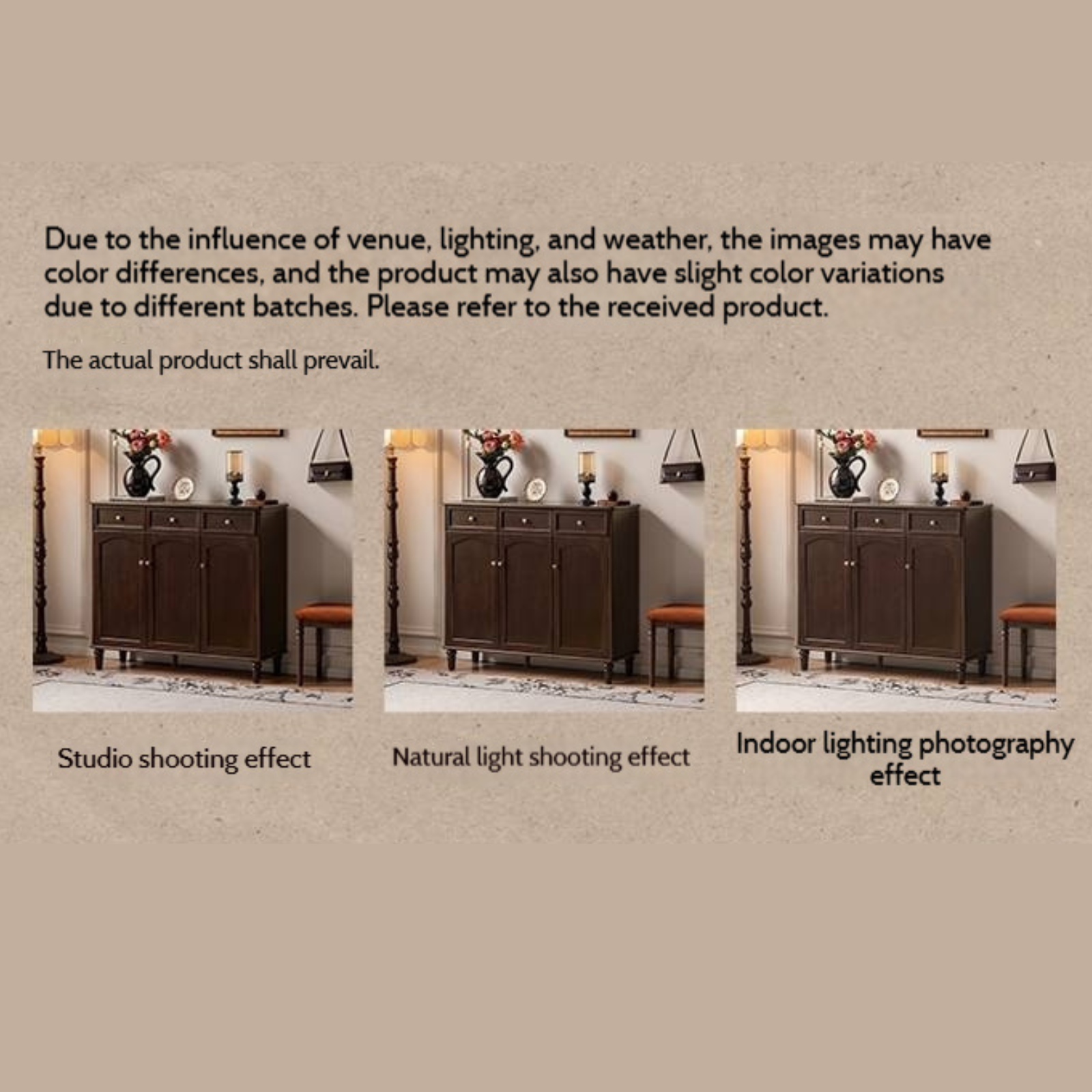 Poplar Solid Wood American Retro Shoe Cabinet