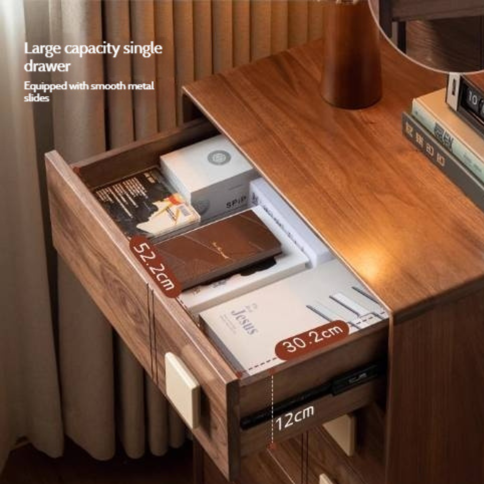 Black Walnut Solid Wood Retro Style Five-Drawer Chest