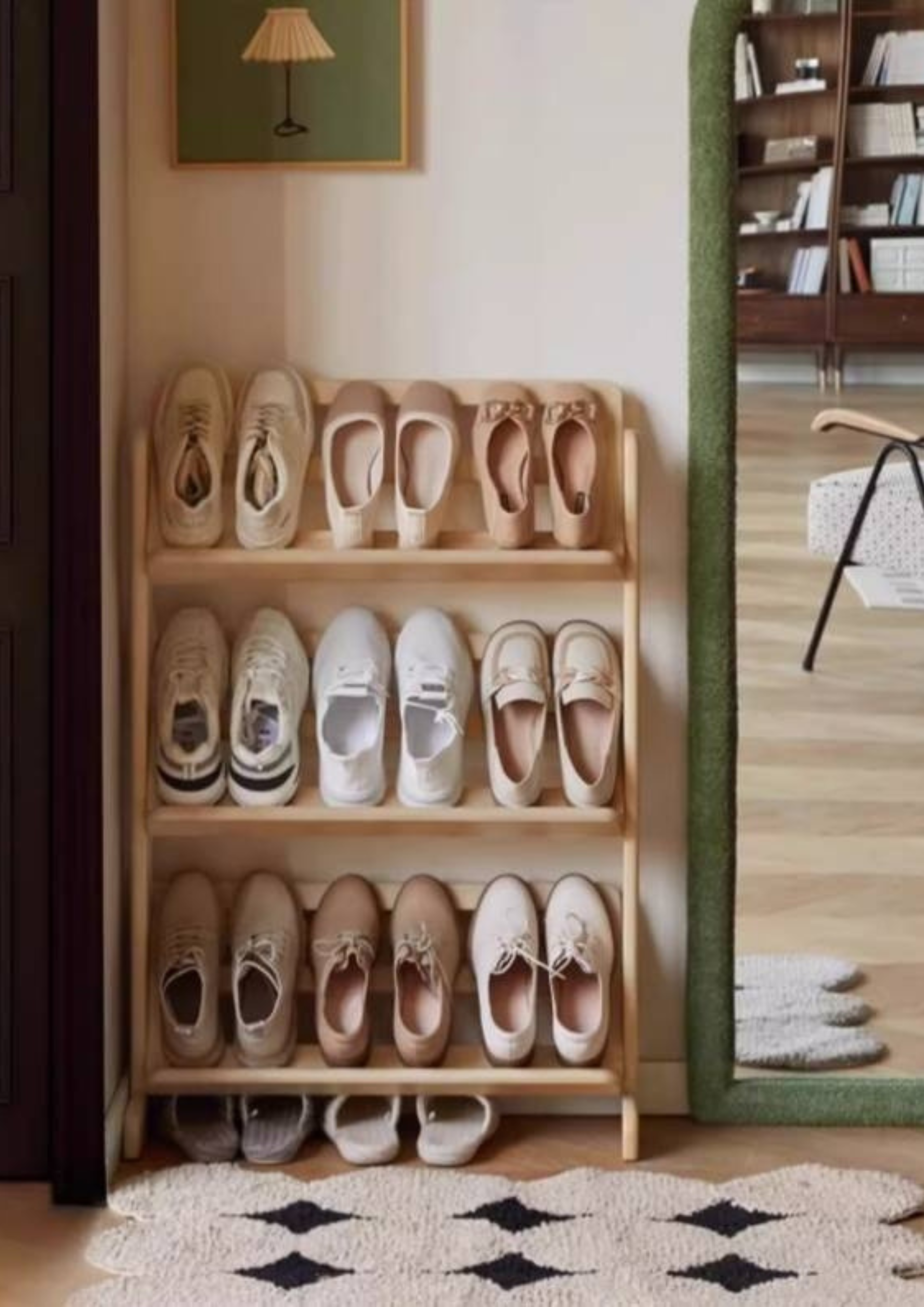 Beech Solid Wood Multi Layer Ultra Thin Shoe Racks