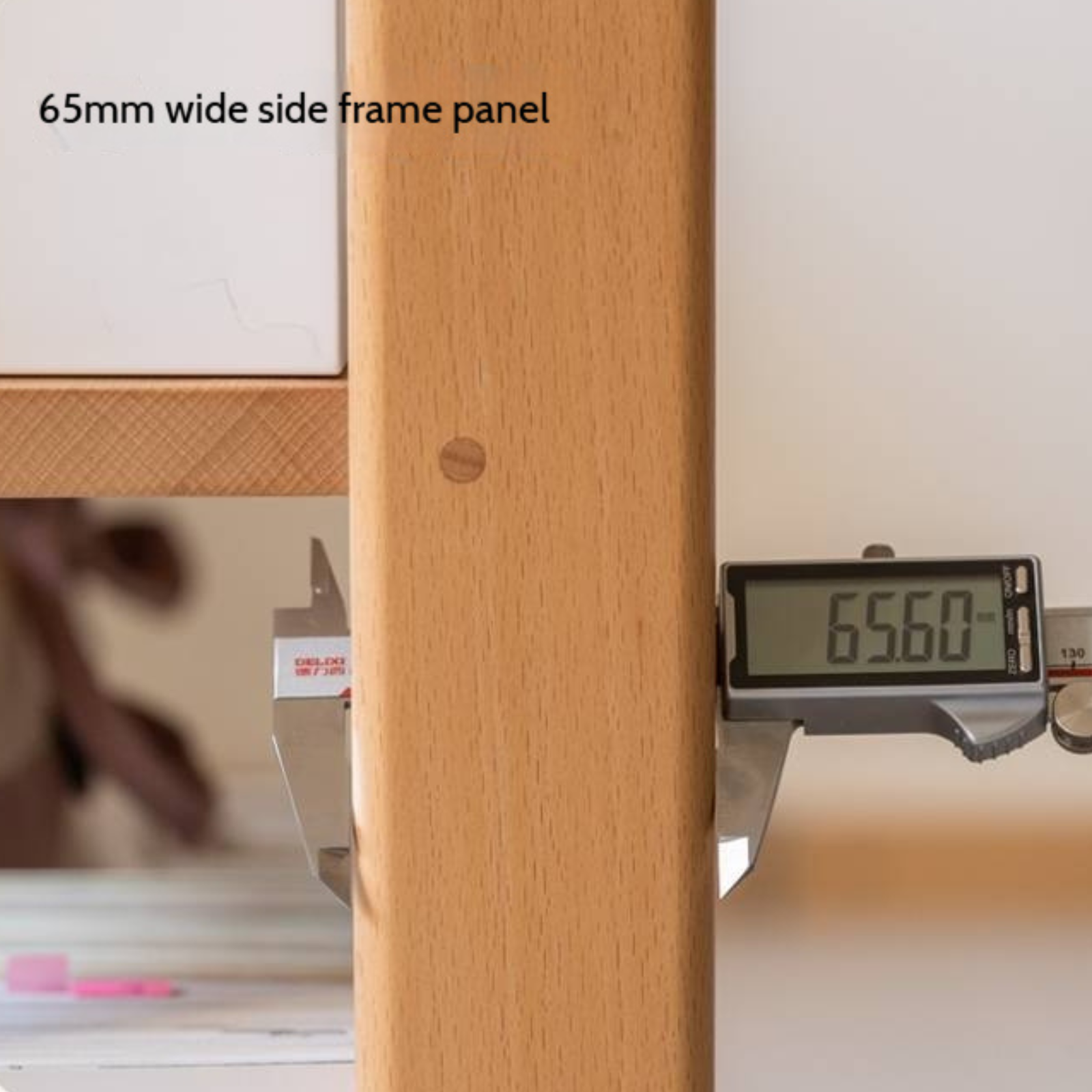 Beech Solid Wood Movable Children's Montessori Under-Table Bookshelf with Wheels