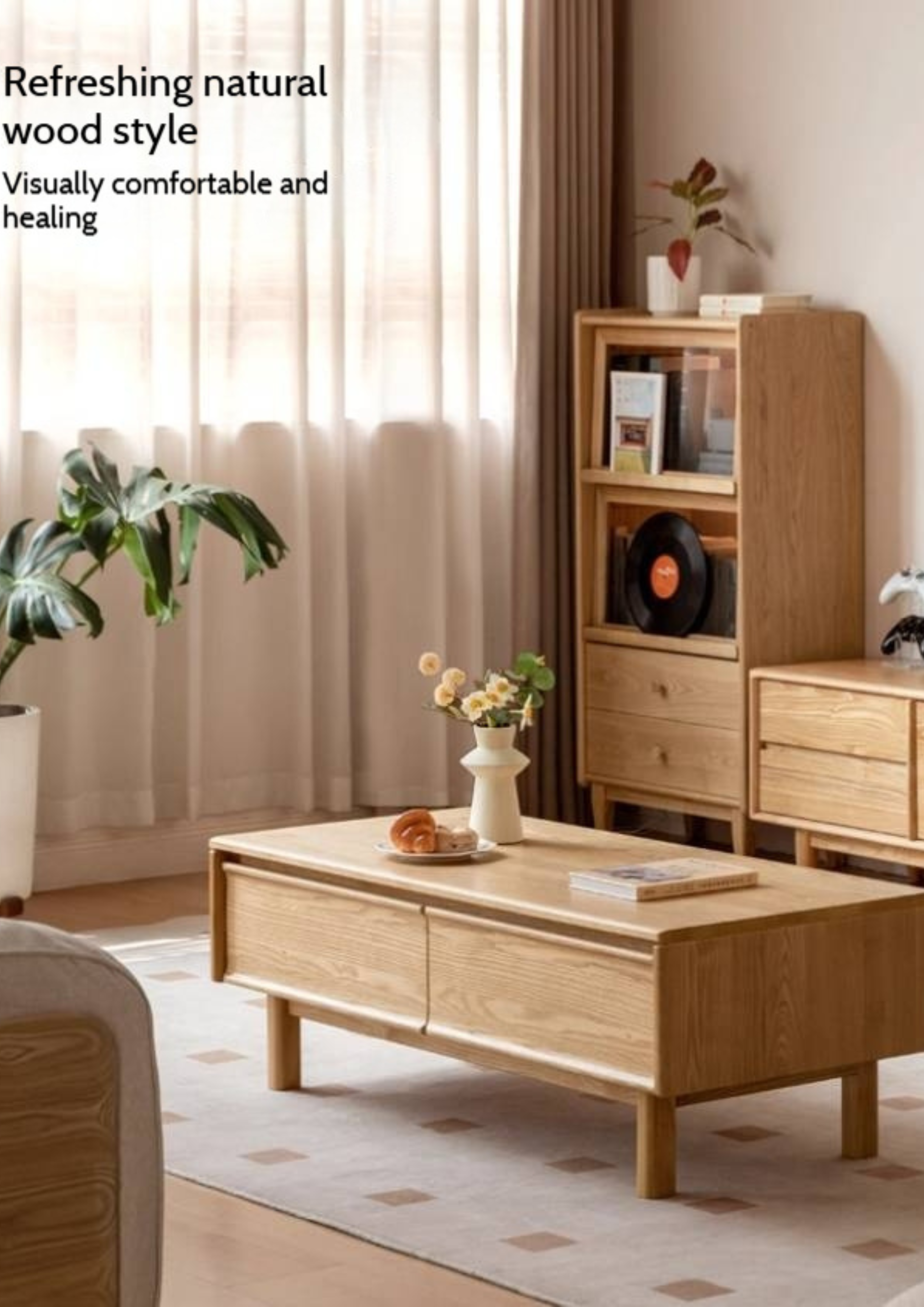Oak, Ash Solid Wood Dual-Purpose Modern Tea Table