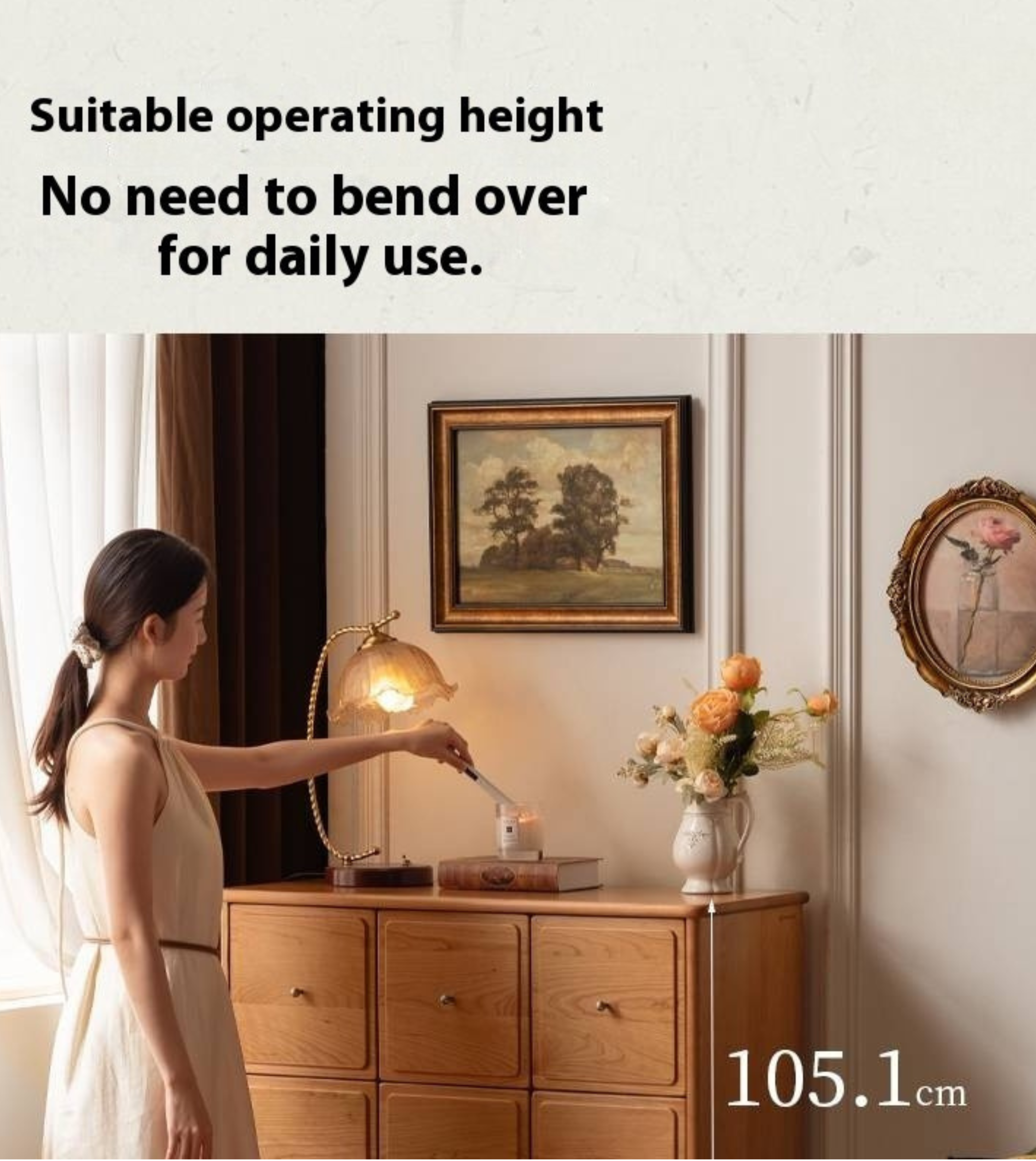 Cherry Solid Wood Retro Nine Bucket Cabinet