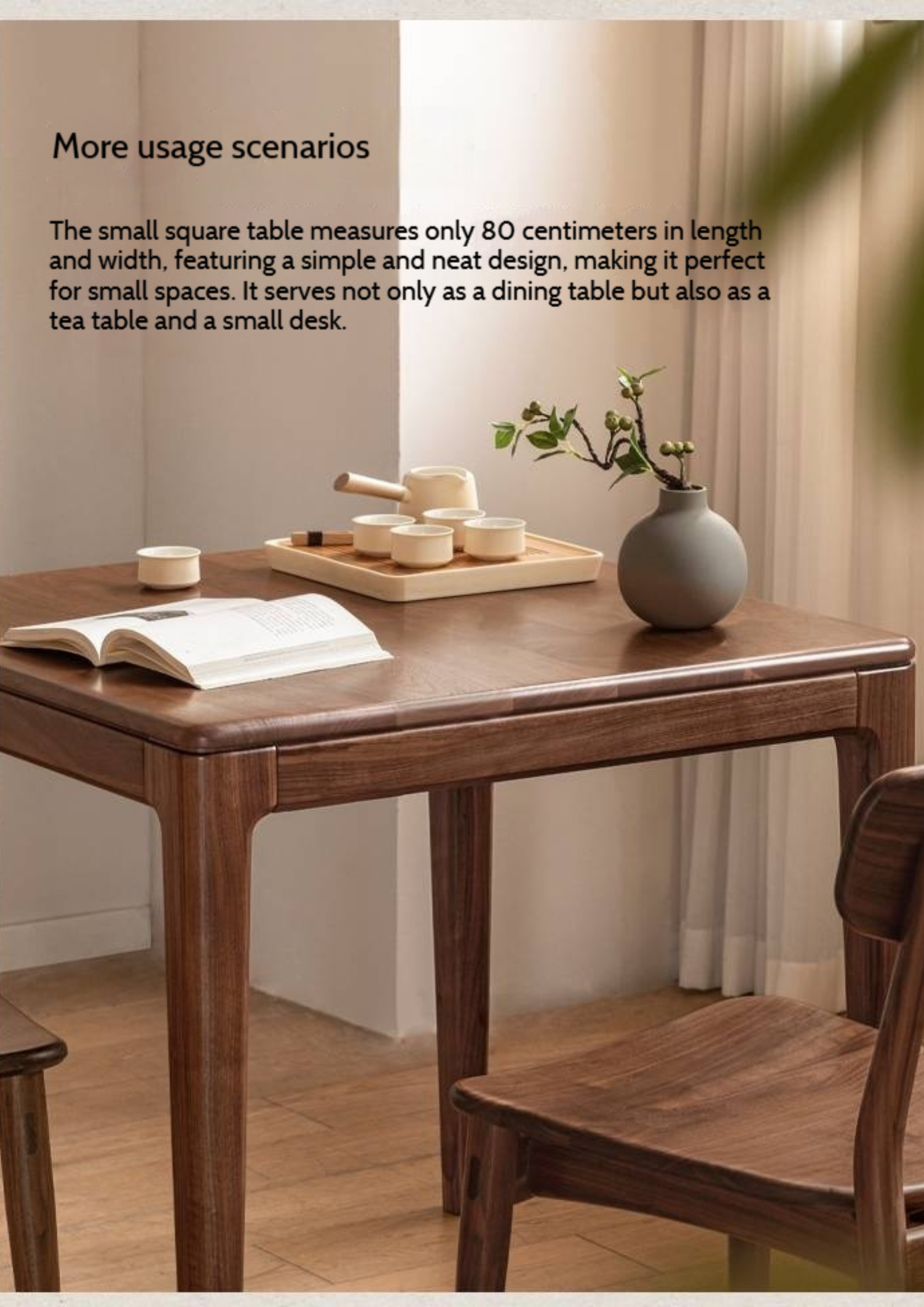 Black Walnut, Oak Solid Wood Modern Rock Board Dining Table