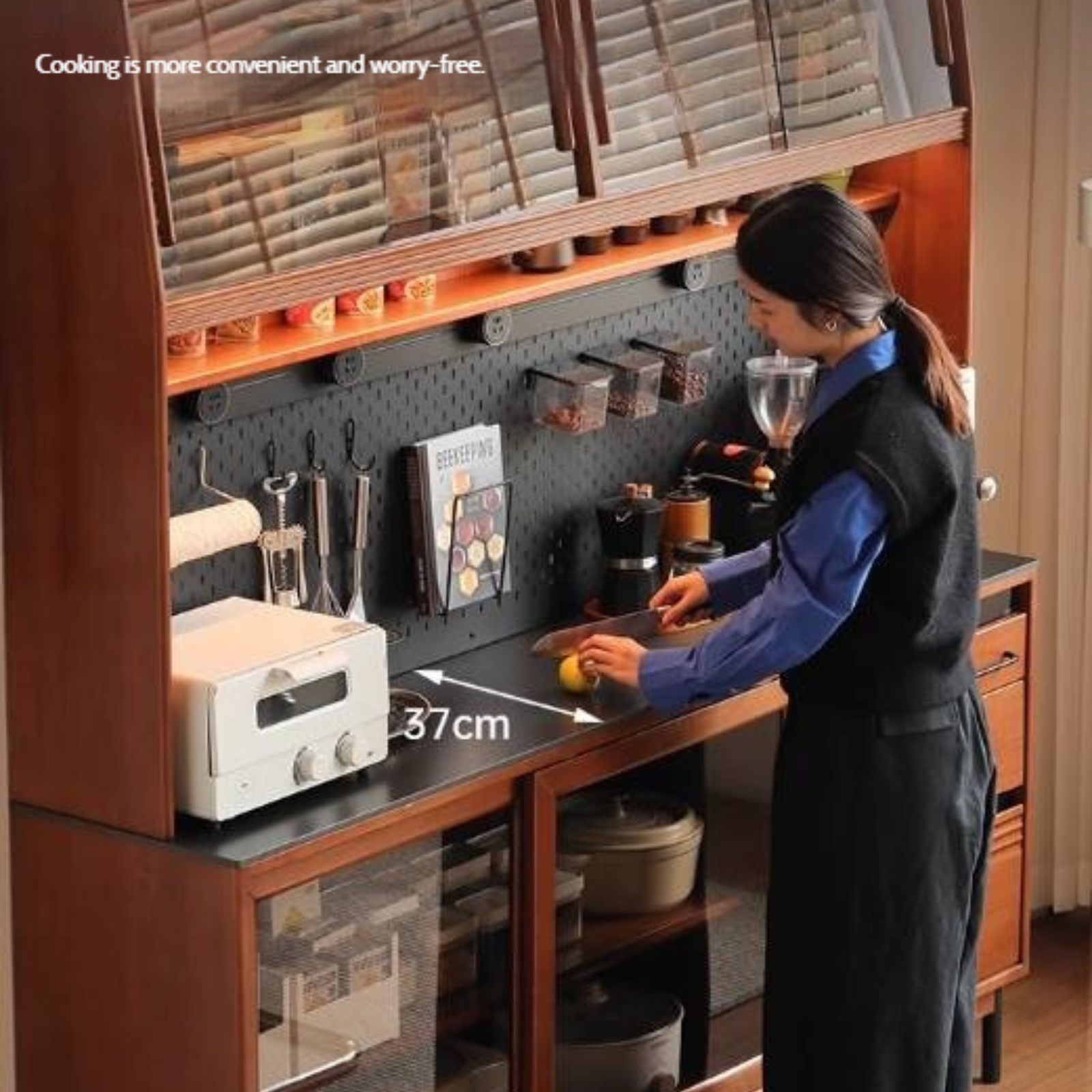 Poplar Solid Wood Antique Style Dining Cabinet