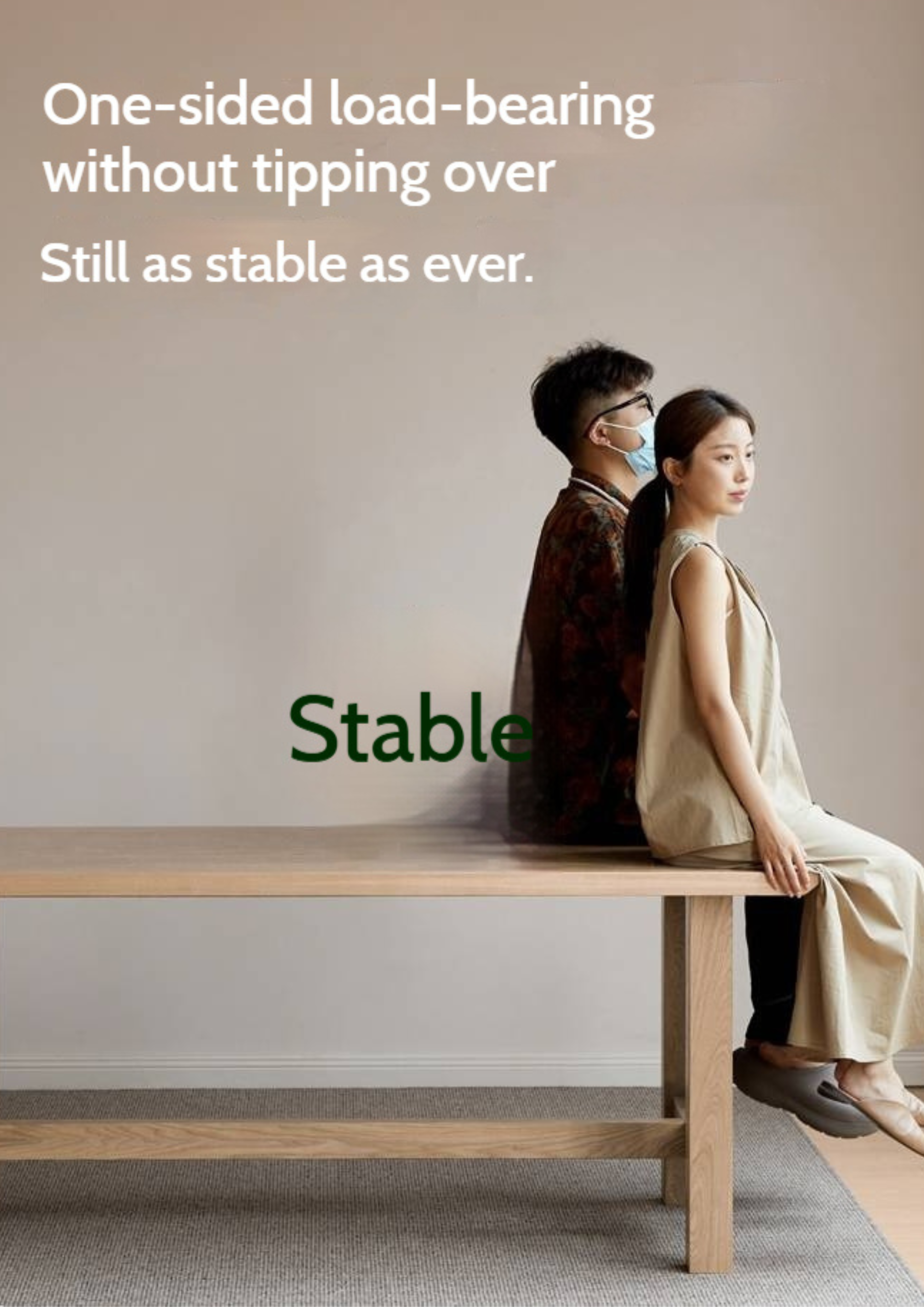 Ash Solid Wood Wabi Sabi Style Dining Table