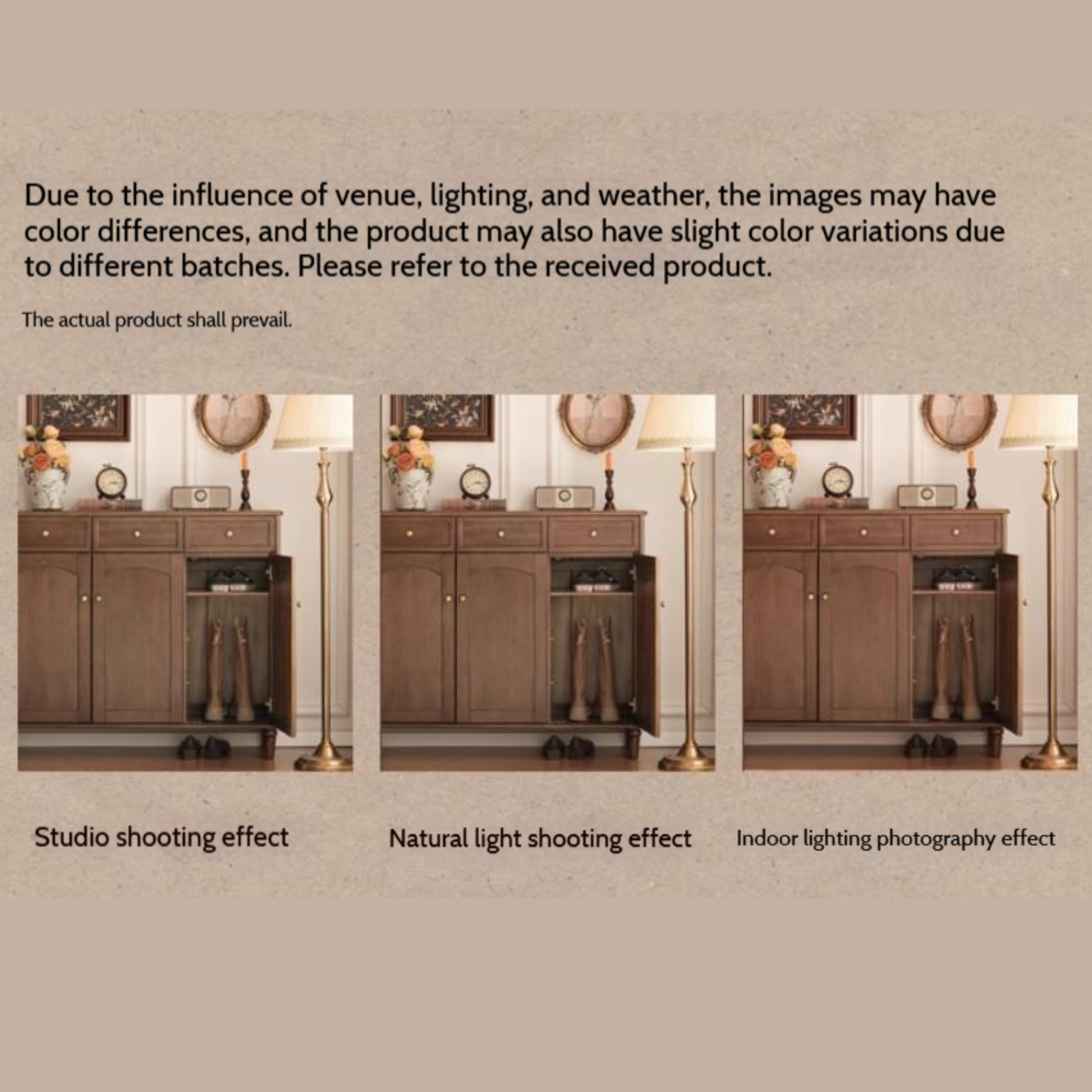 Sandalwood Solid Wood American Retro Storage Shoe Cabinet