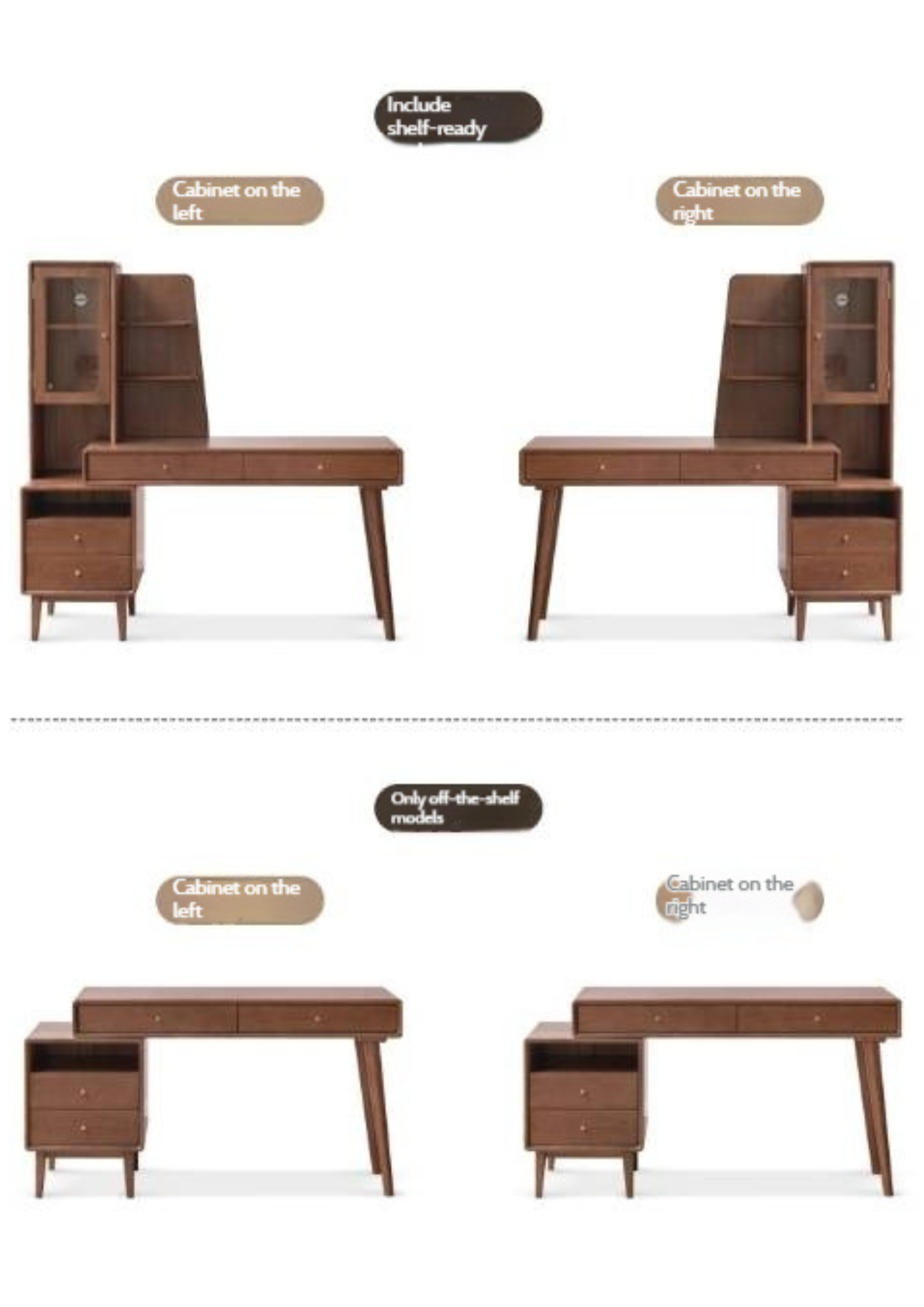 Oak Solid Wood Extendable Computer Desk