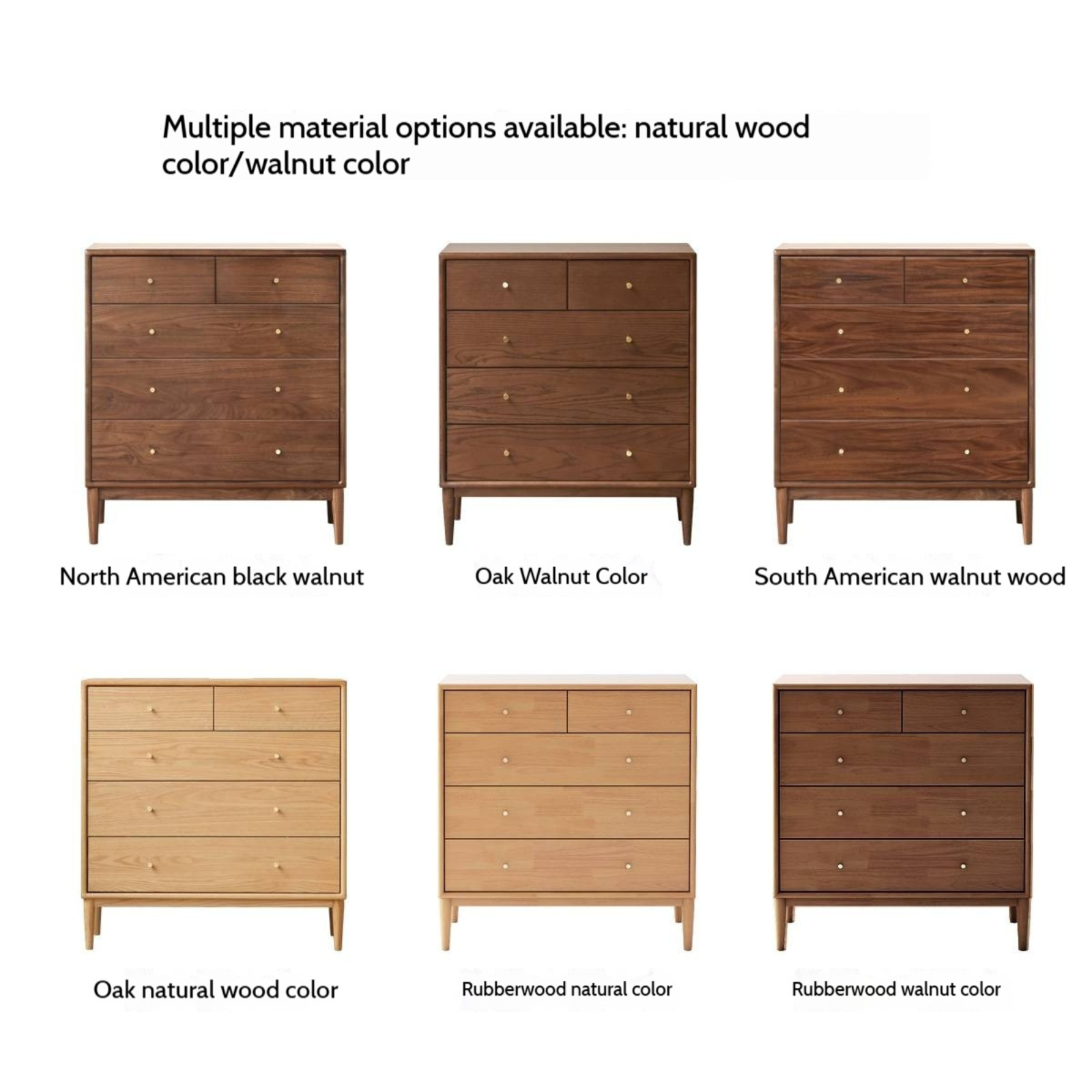 Red Zebrawood Solid Wood Modern Minimalist Chest of Drawers