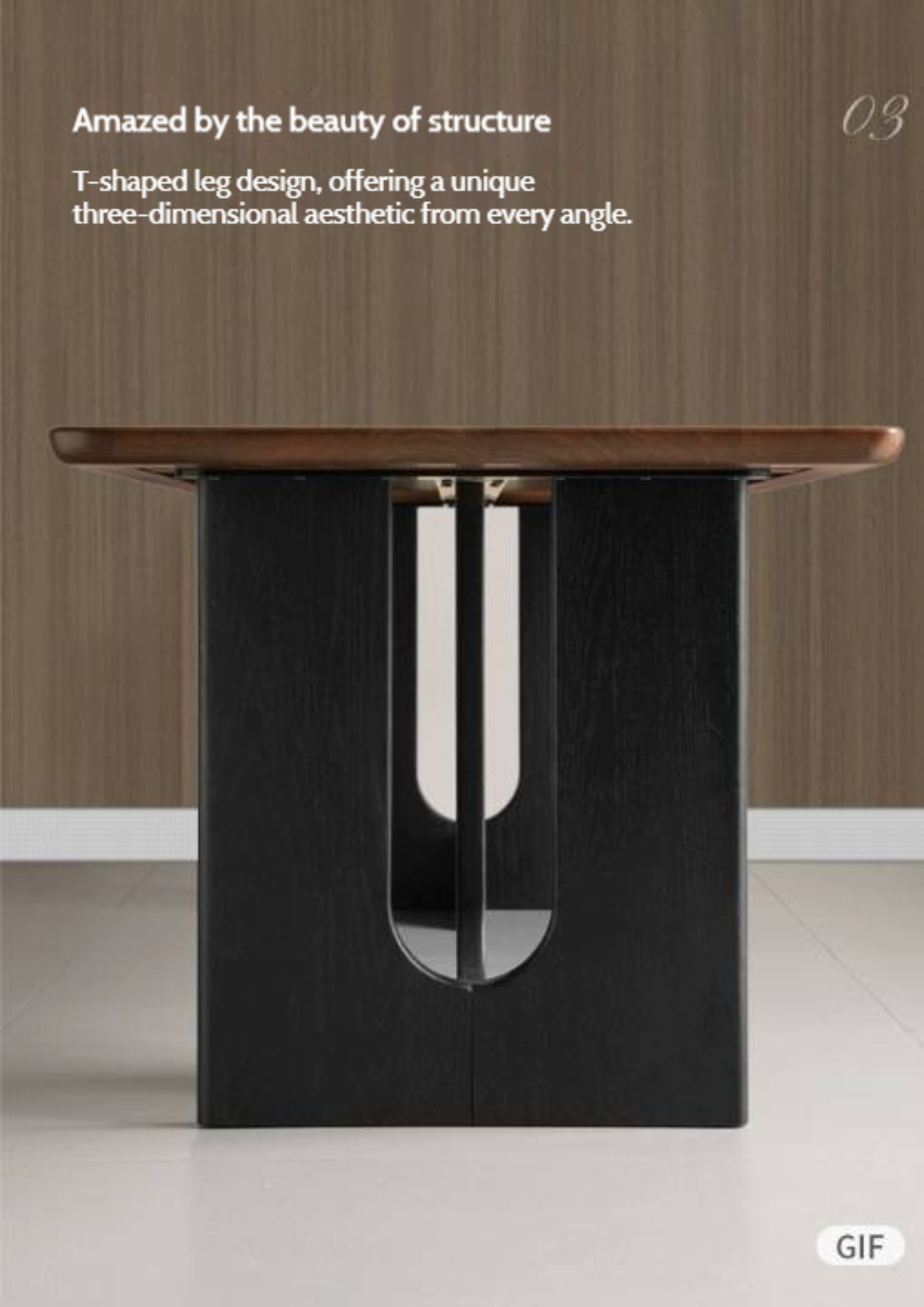 Black Walnut Solid Wood Light Luxury Dining Table
