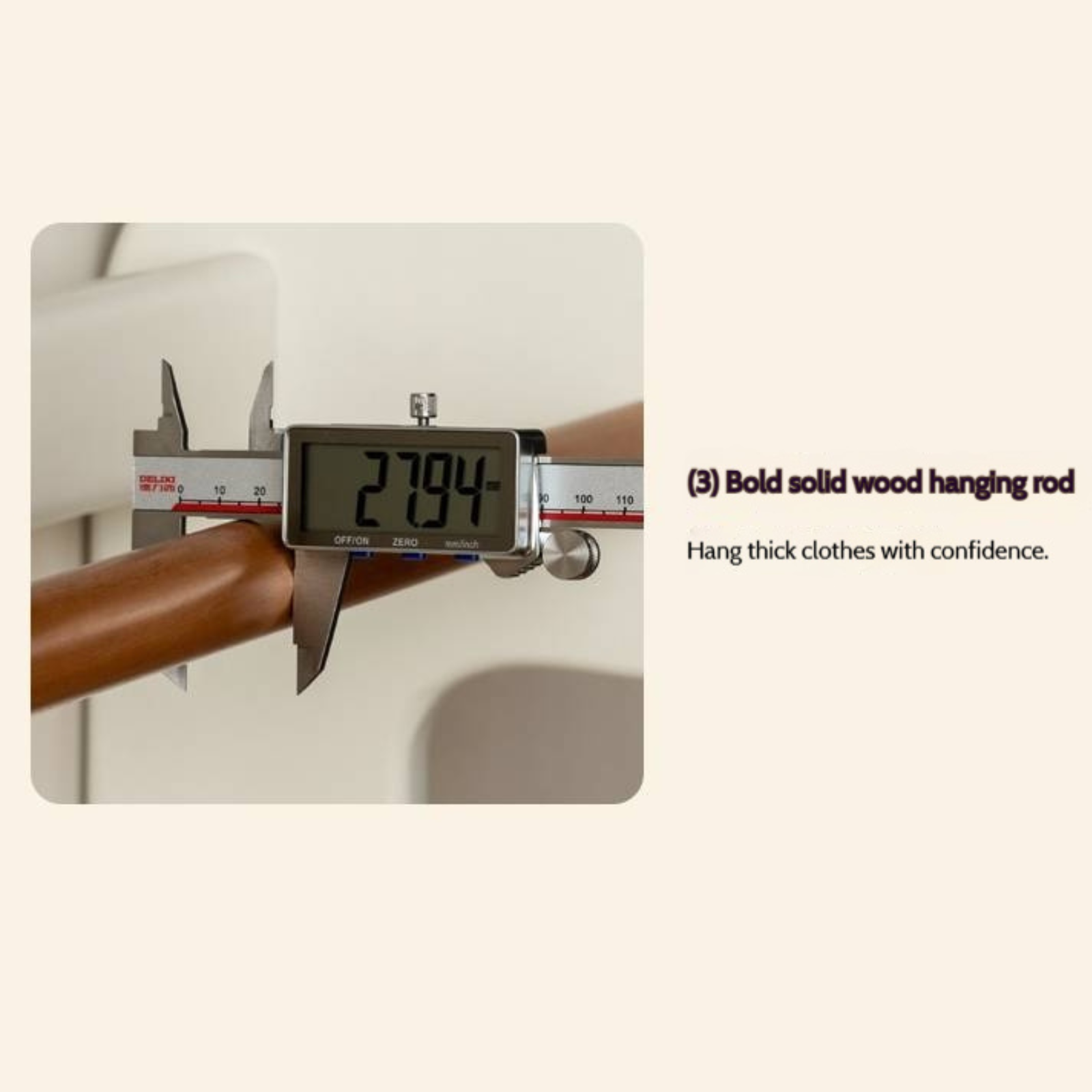 Beech, Solid Rubberwood Children's Clothing Rack