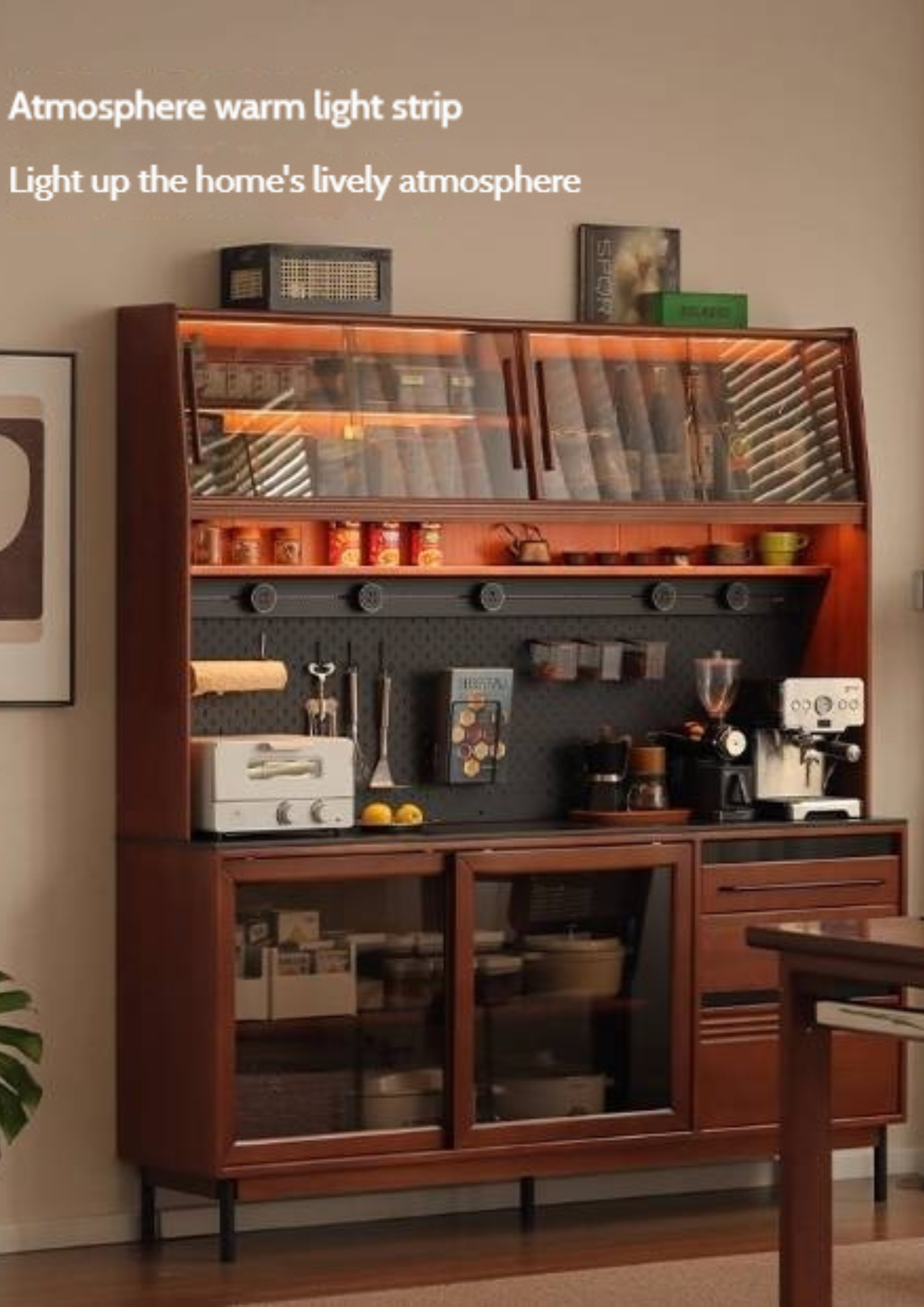 Poplar Solid Wood Antique Style Dining Cabinet