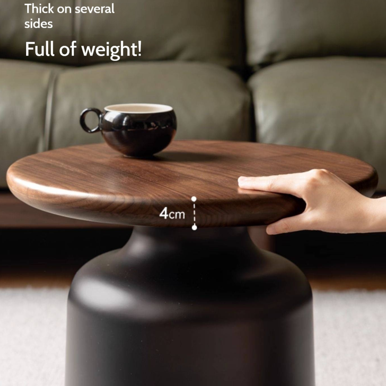 Black Walnut Solid Wood Italian Light Luxury Tea Table