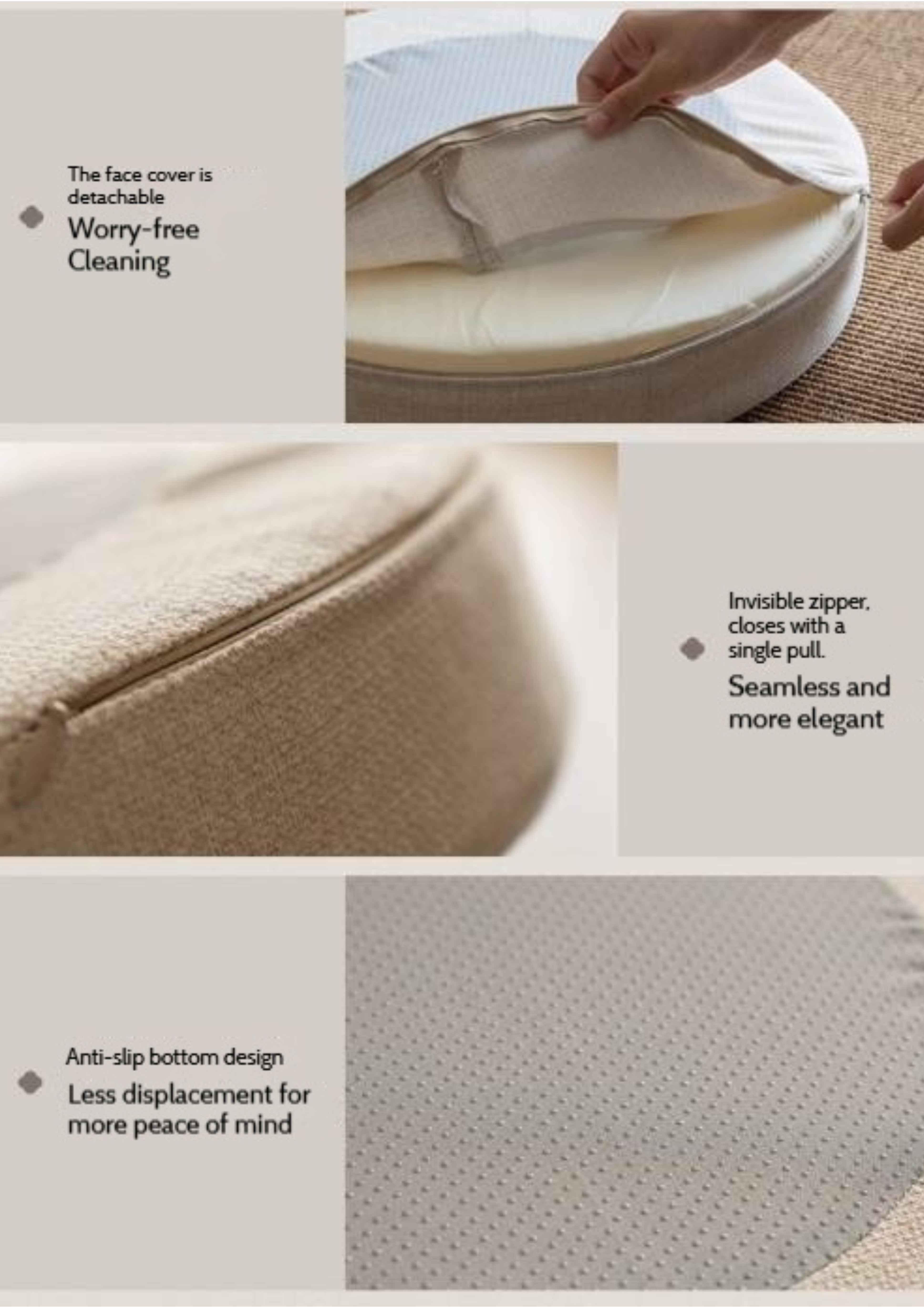 Ash Solid Wood Dual Use Round Coffee Table