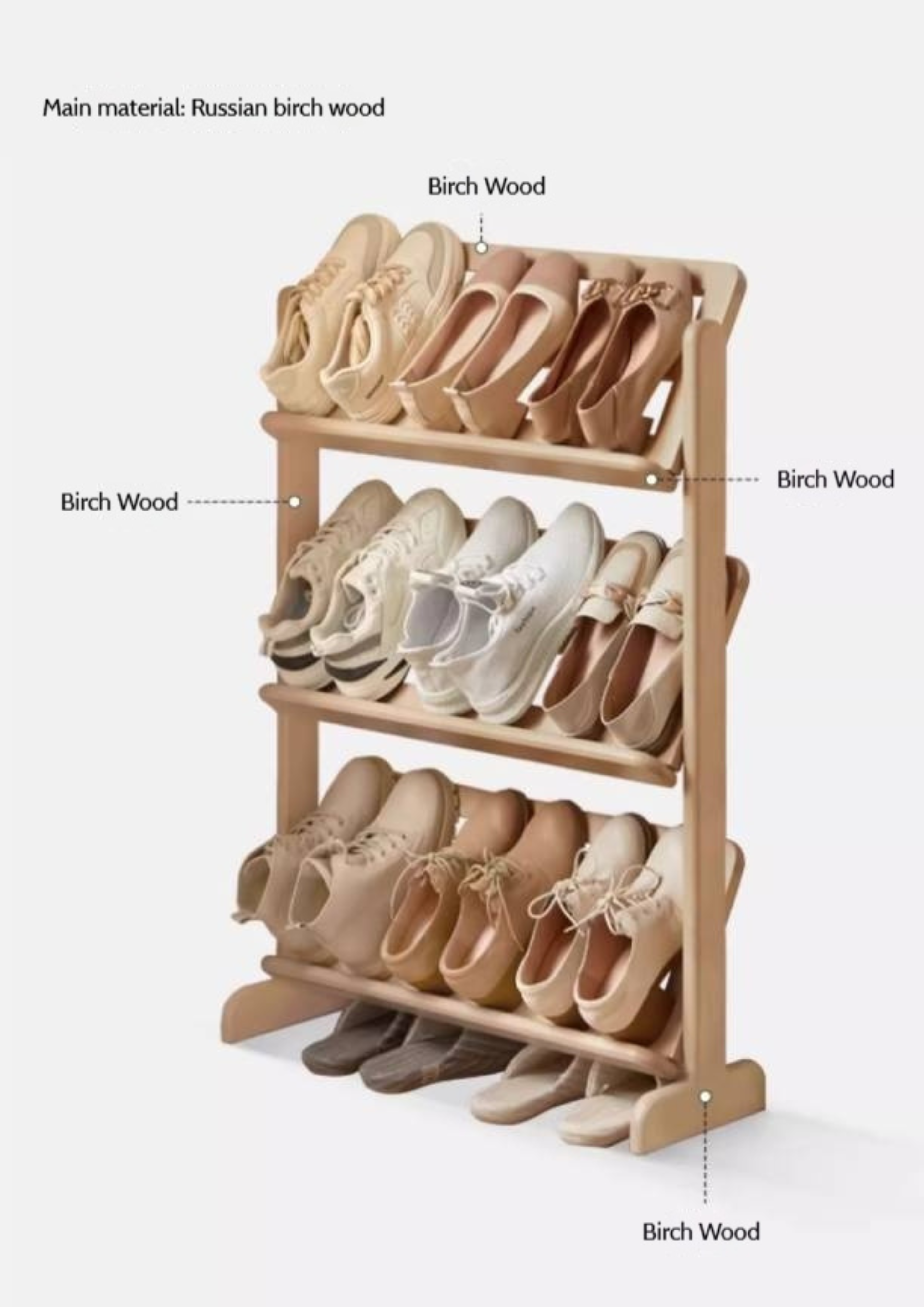 Beech Solid Wood Multi Layer Ultra Thin Shoe Racks