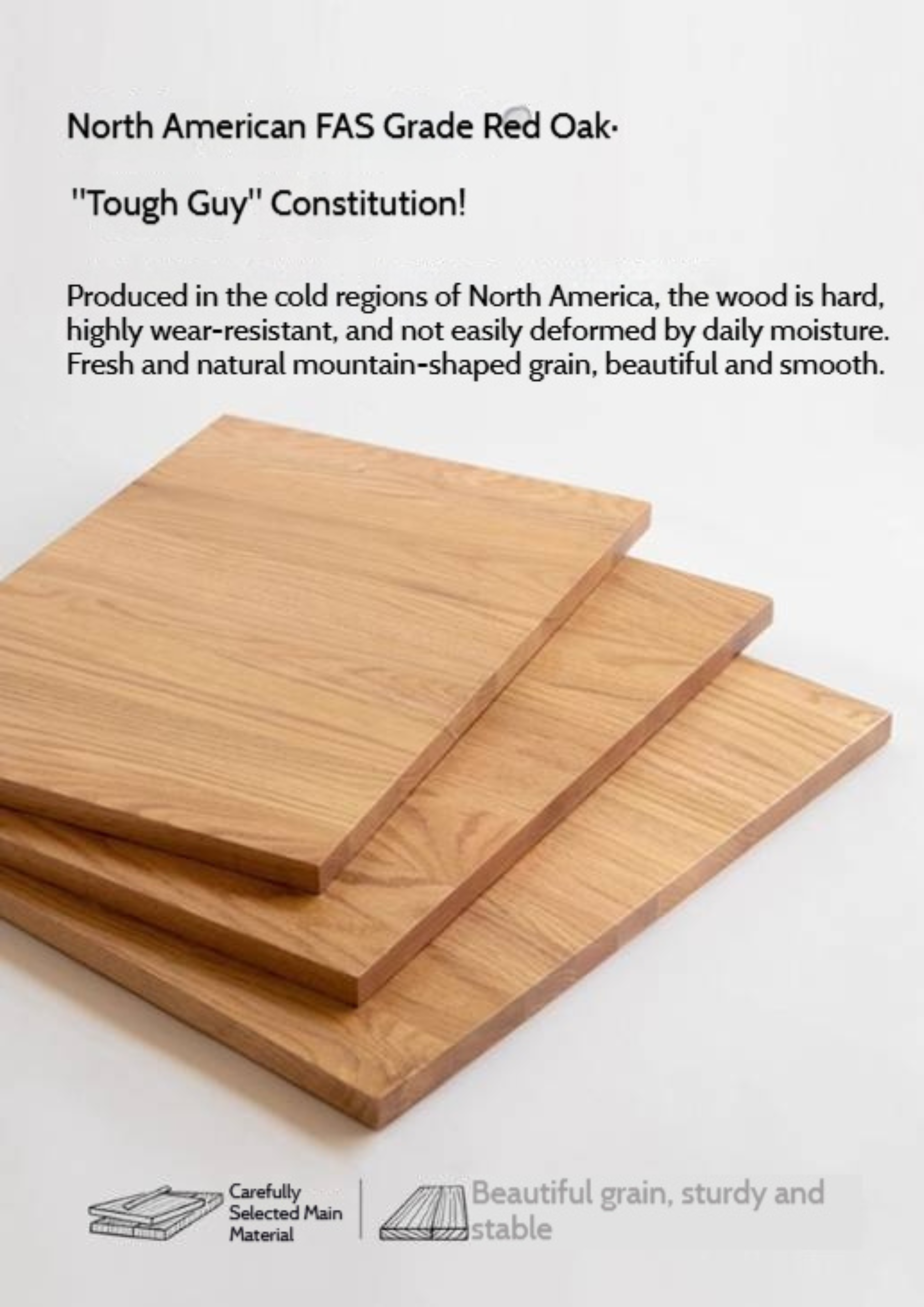 Oak Solid Wood Italian Light Luxury Rock Plate Coffee Table