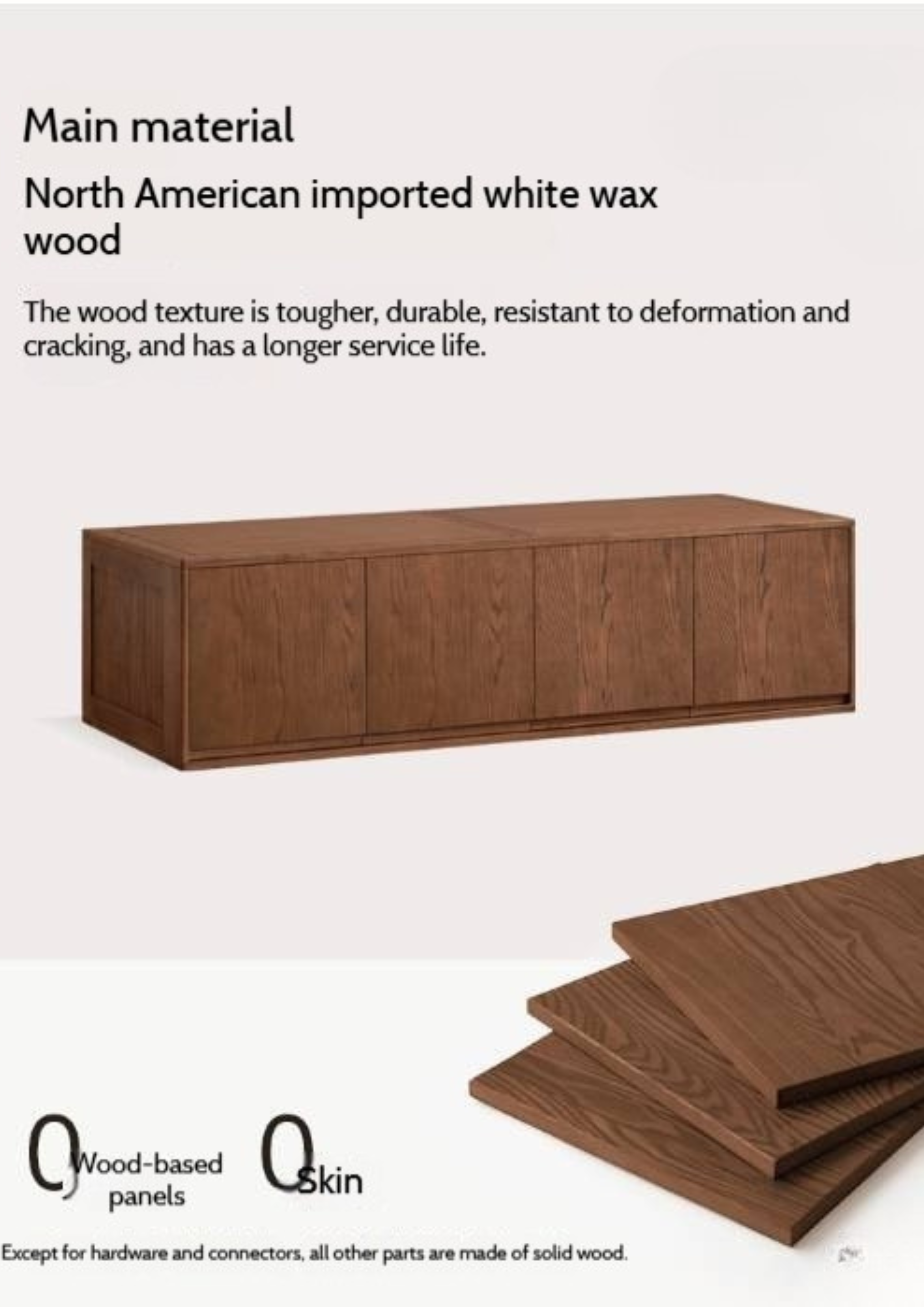 Black Walnut, Ash, Oak Solid Wood Light Luxury Wardrobe Top Cabinet