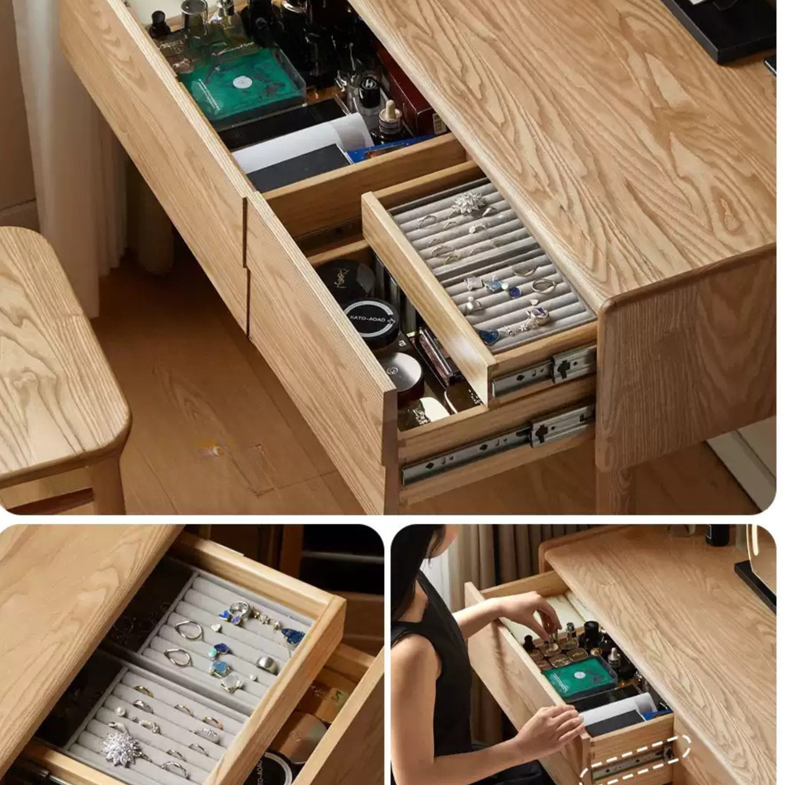 Ash Solid Wood Modern Dressing Table