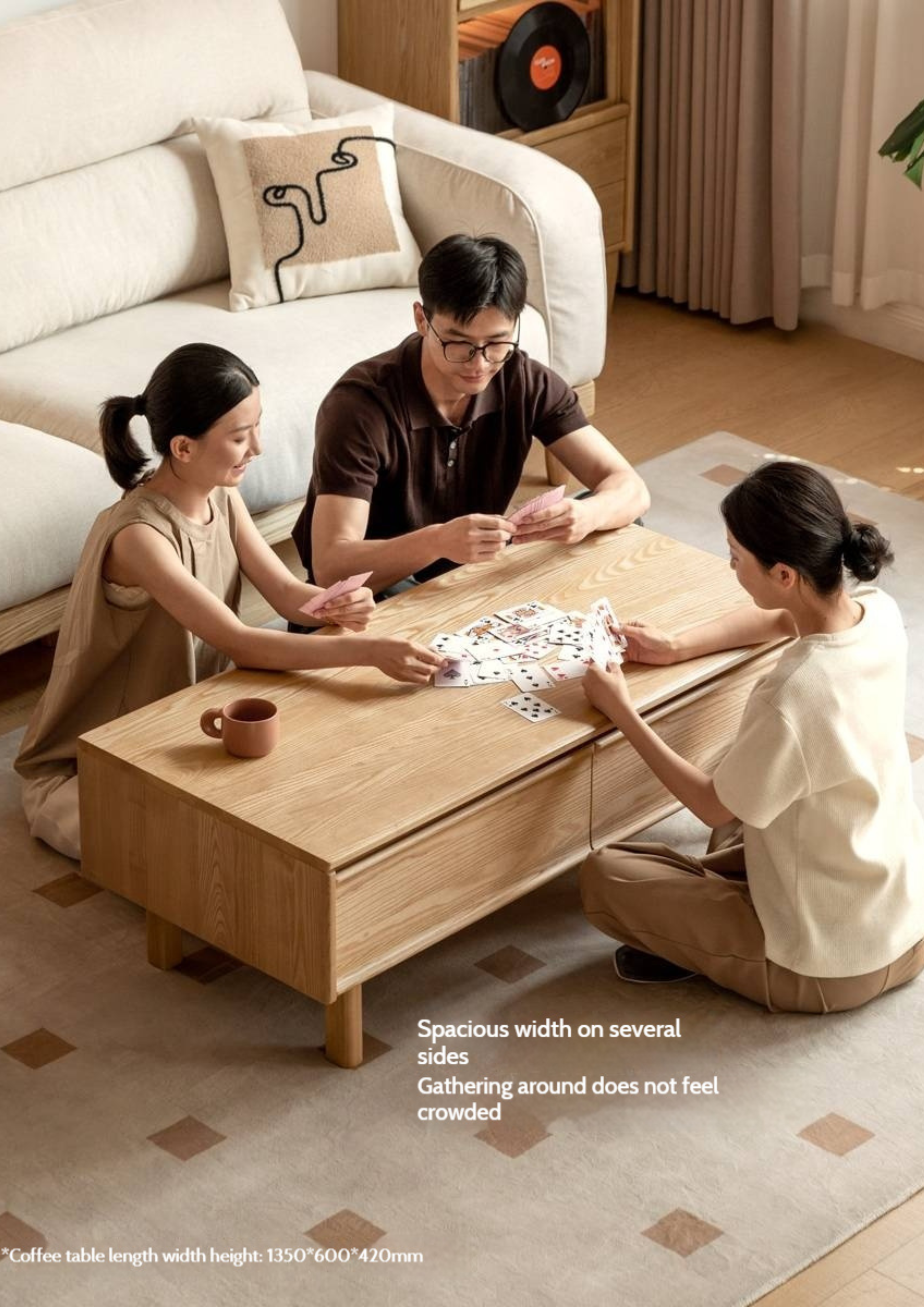 Oak, Ash Solid Wood Dual-Purpose Modern Tea Table