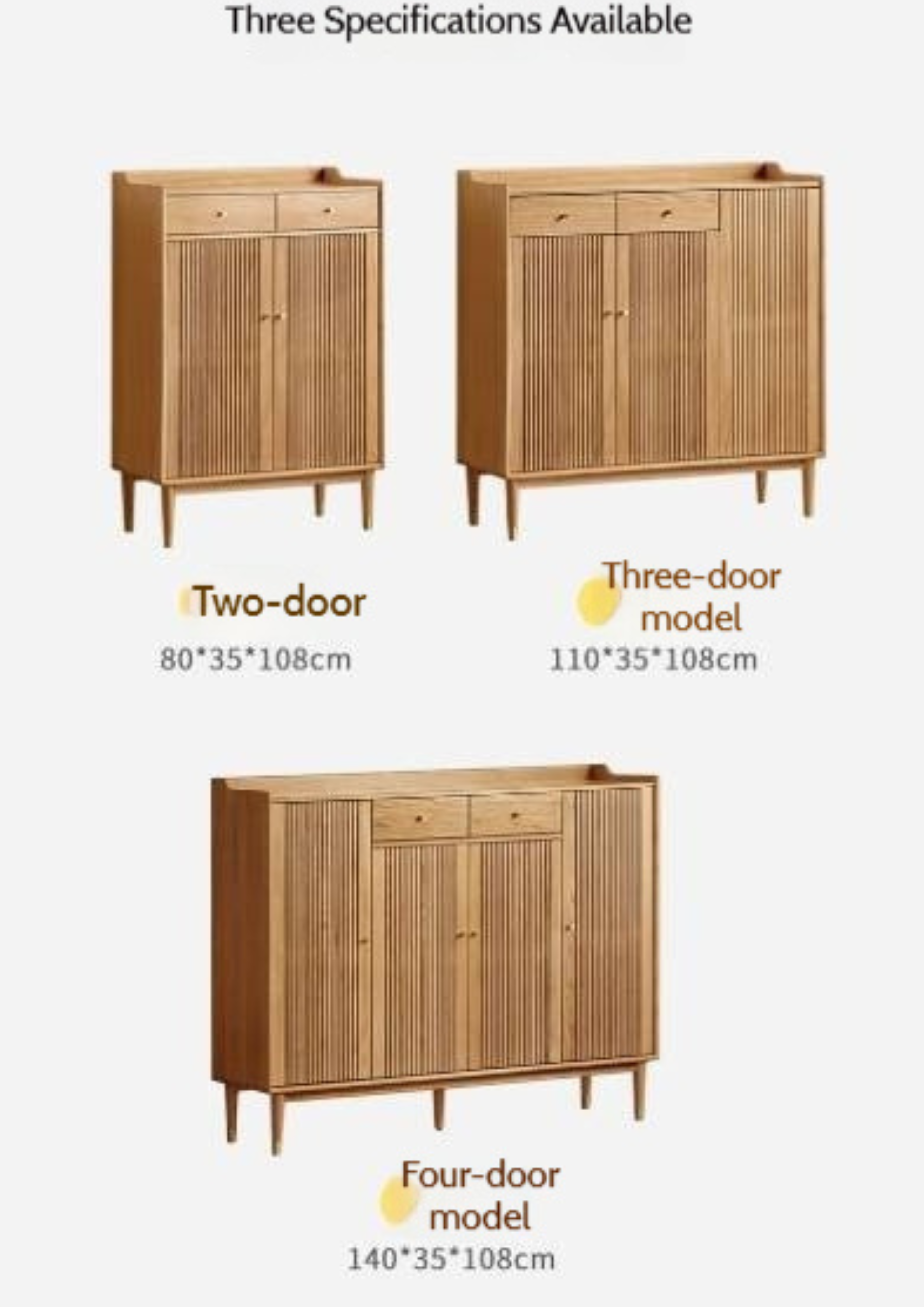 Oak Solid Wood Modern Nordic Storage Shoe Cabinet