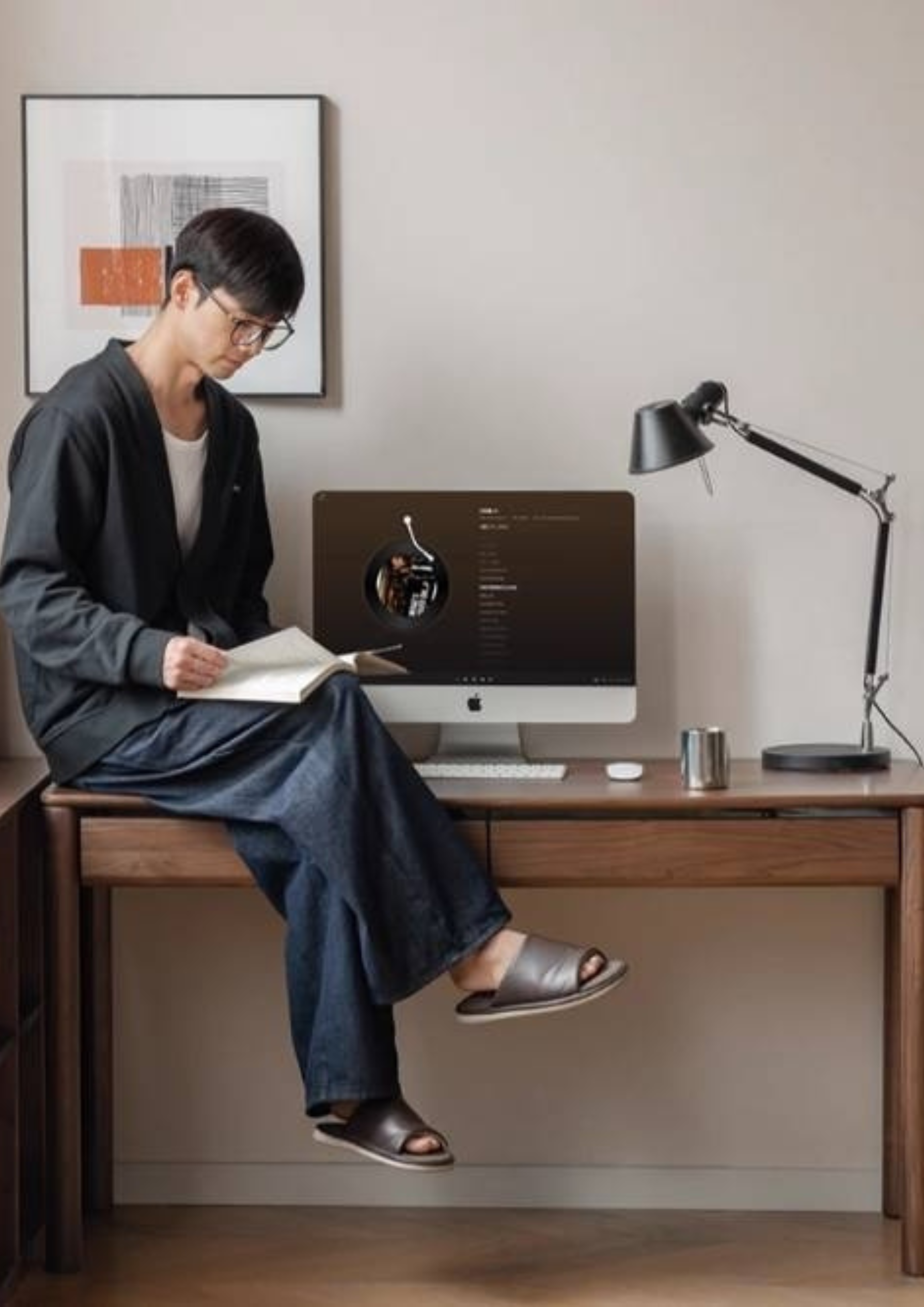 Black Walnut Solid Wood Luxury Office Desk