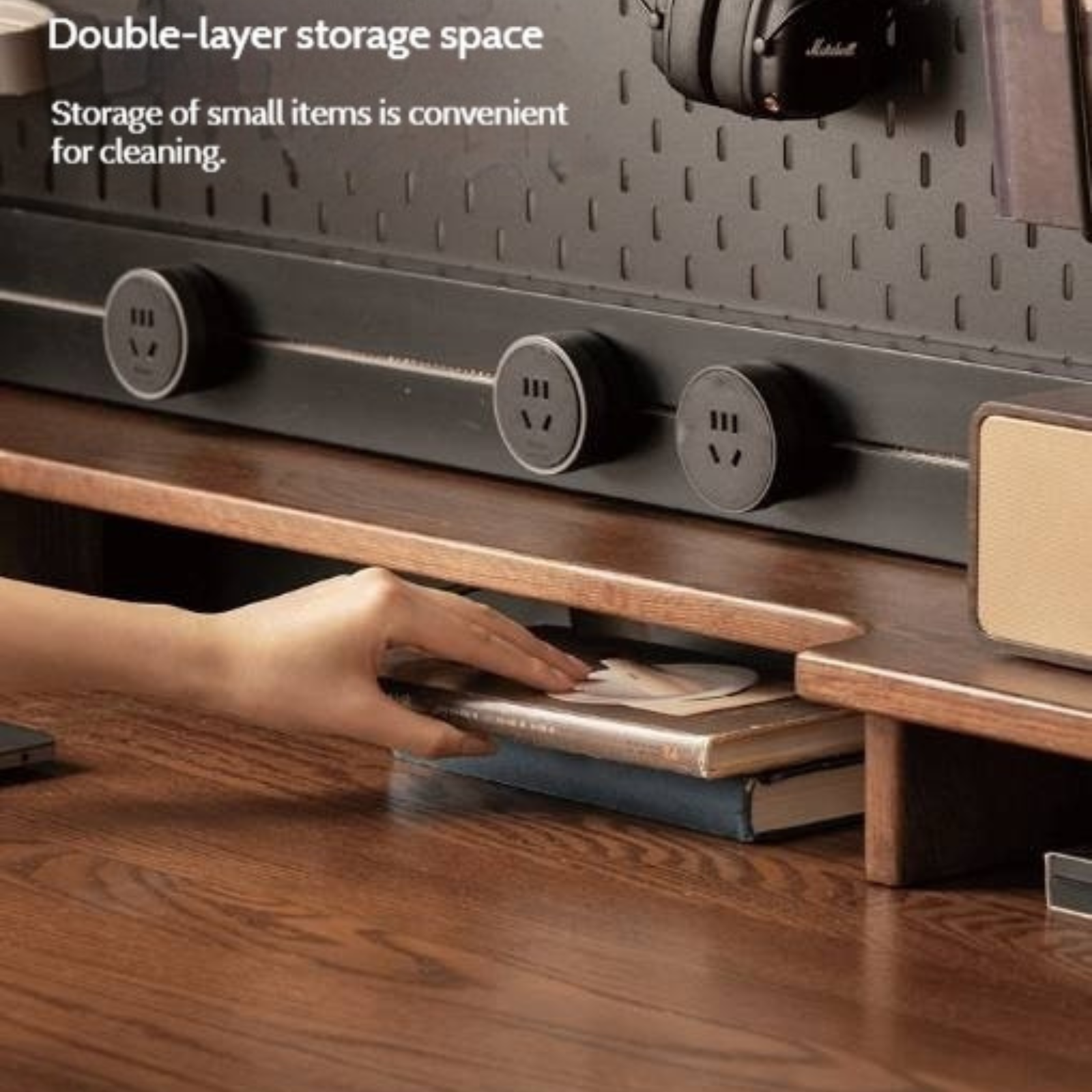 Oak Solid Wood Computer Desk With Shelf