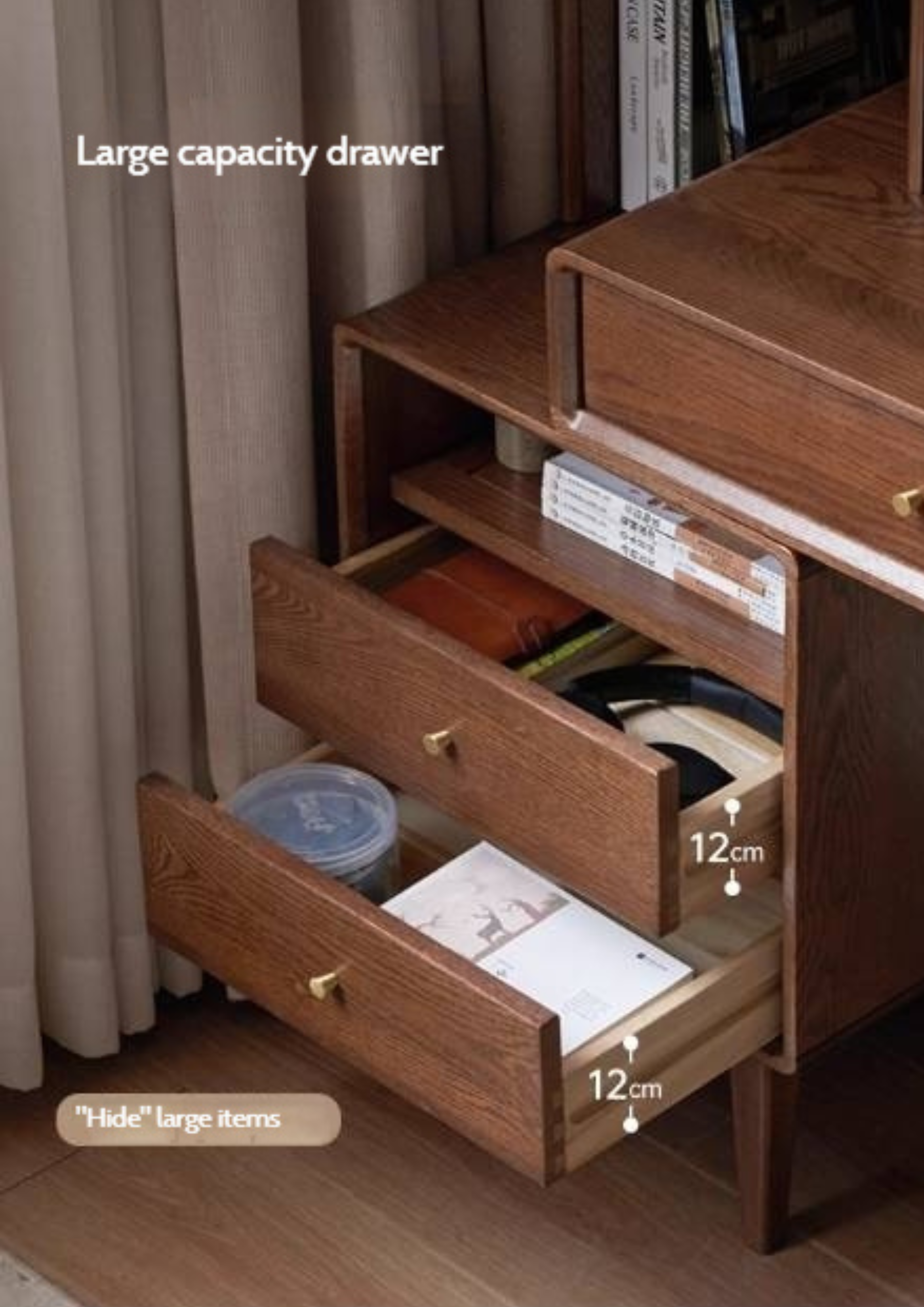 Oak Solid Wood Extendable Computer Desk