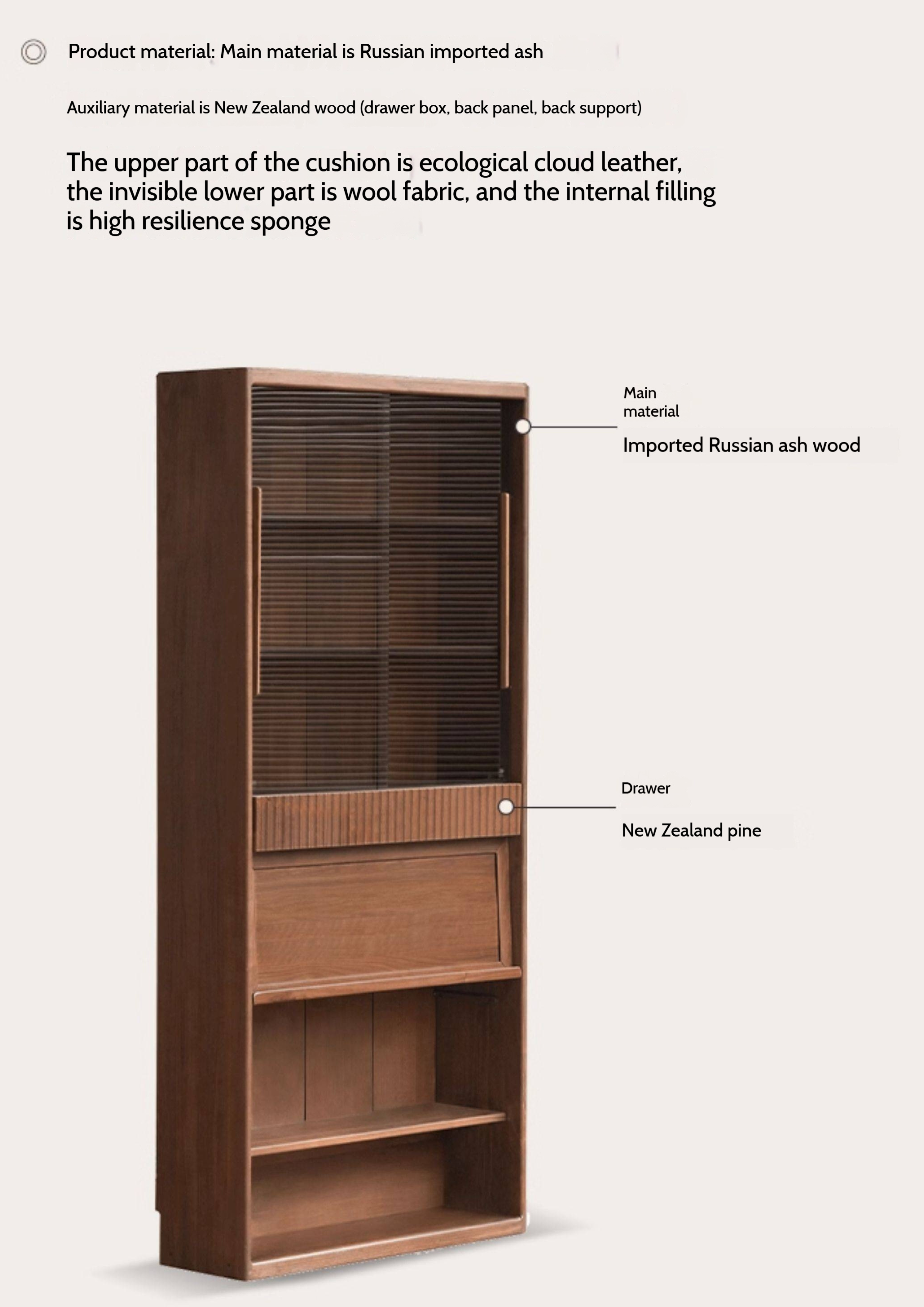 Ash Solid Wood Wall Combination Bookshelf