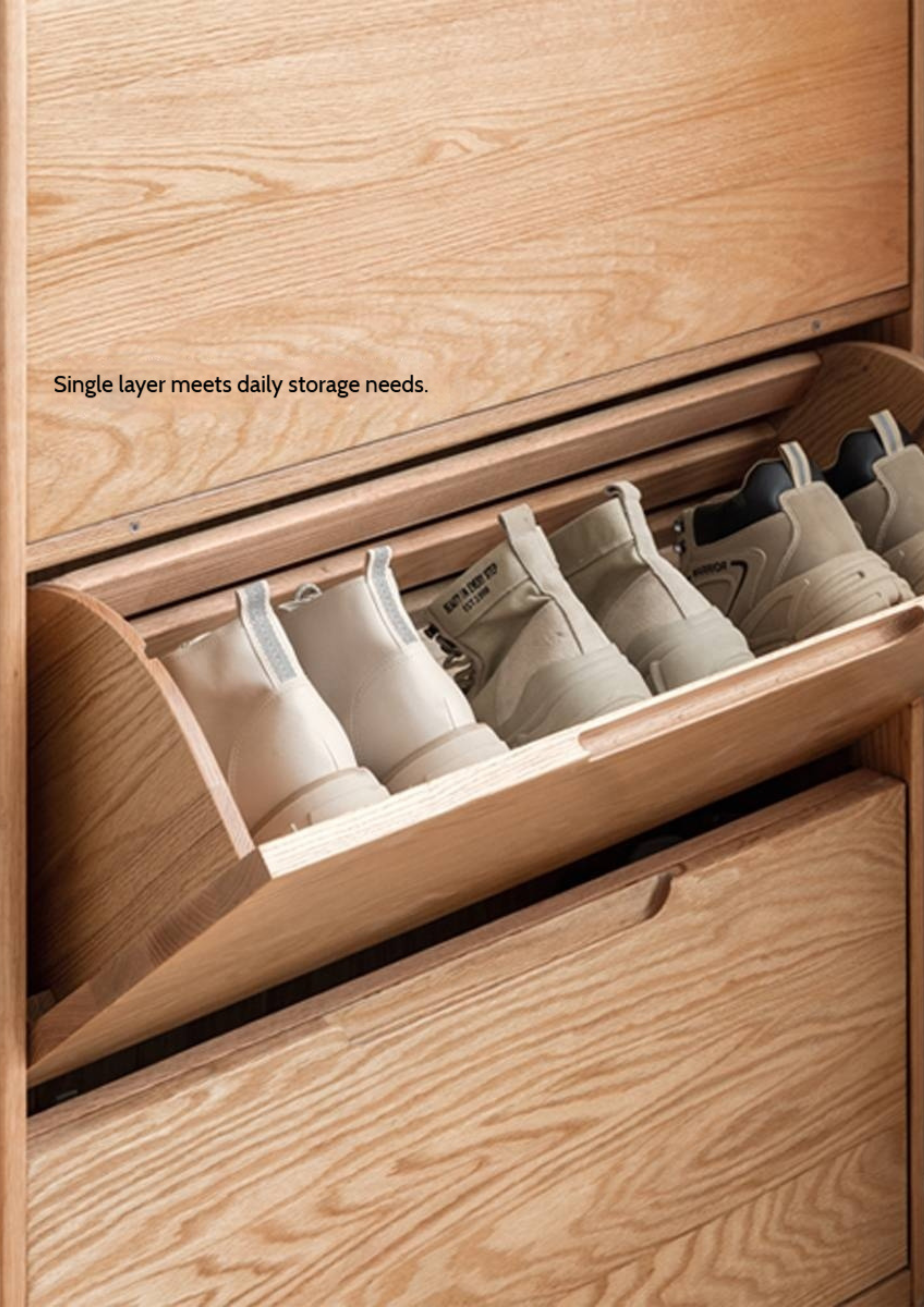 Oak, Poplar Solid Wood Ultra Thin Shoe Cabinet