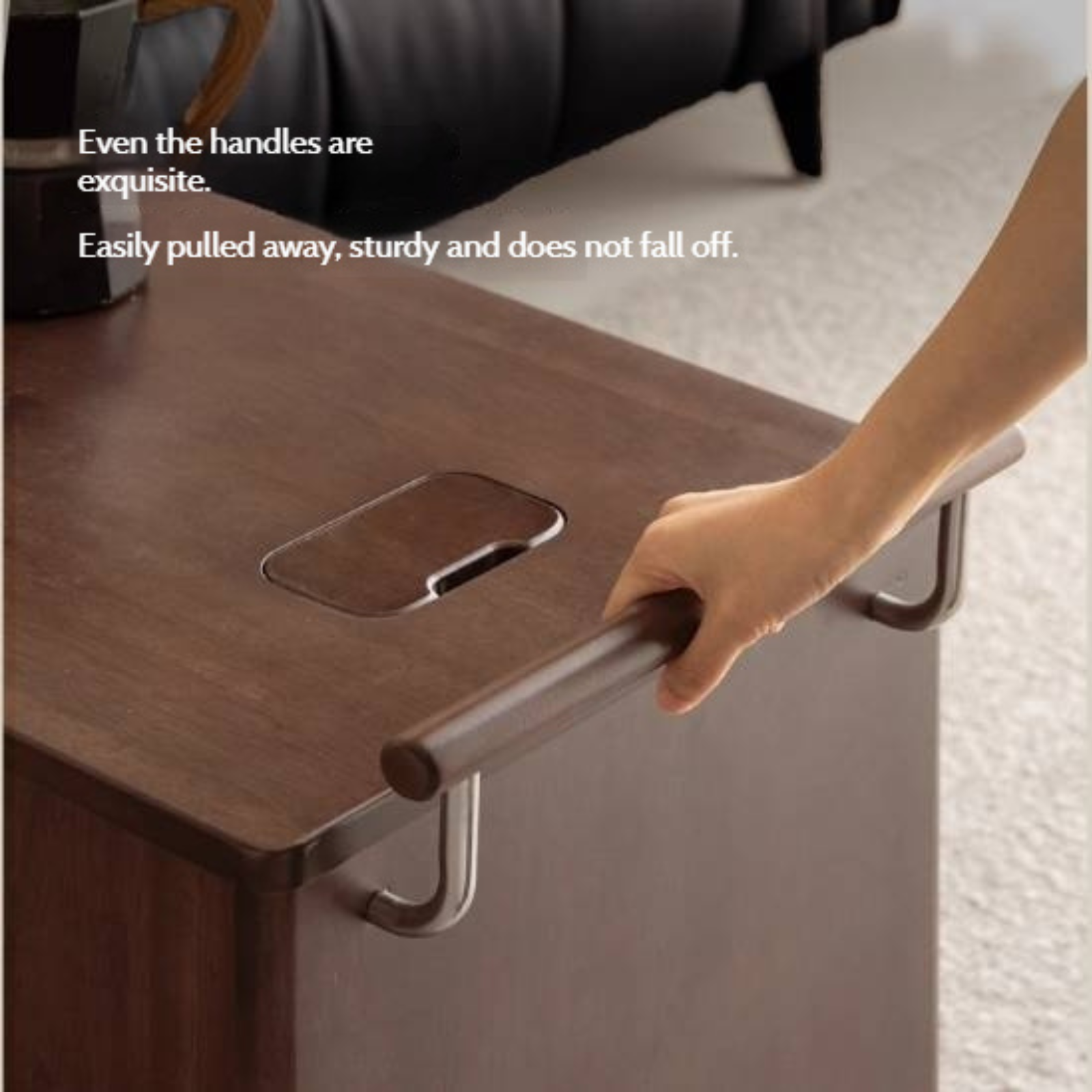 Sandalwood Italian Mobile Side Cabinet