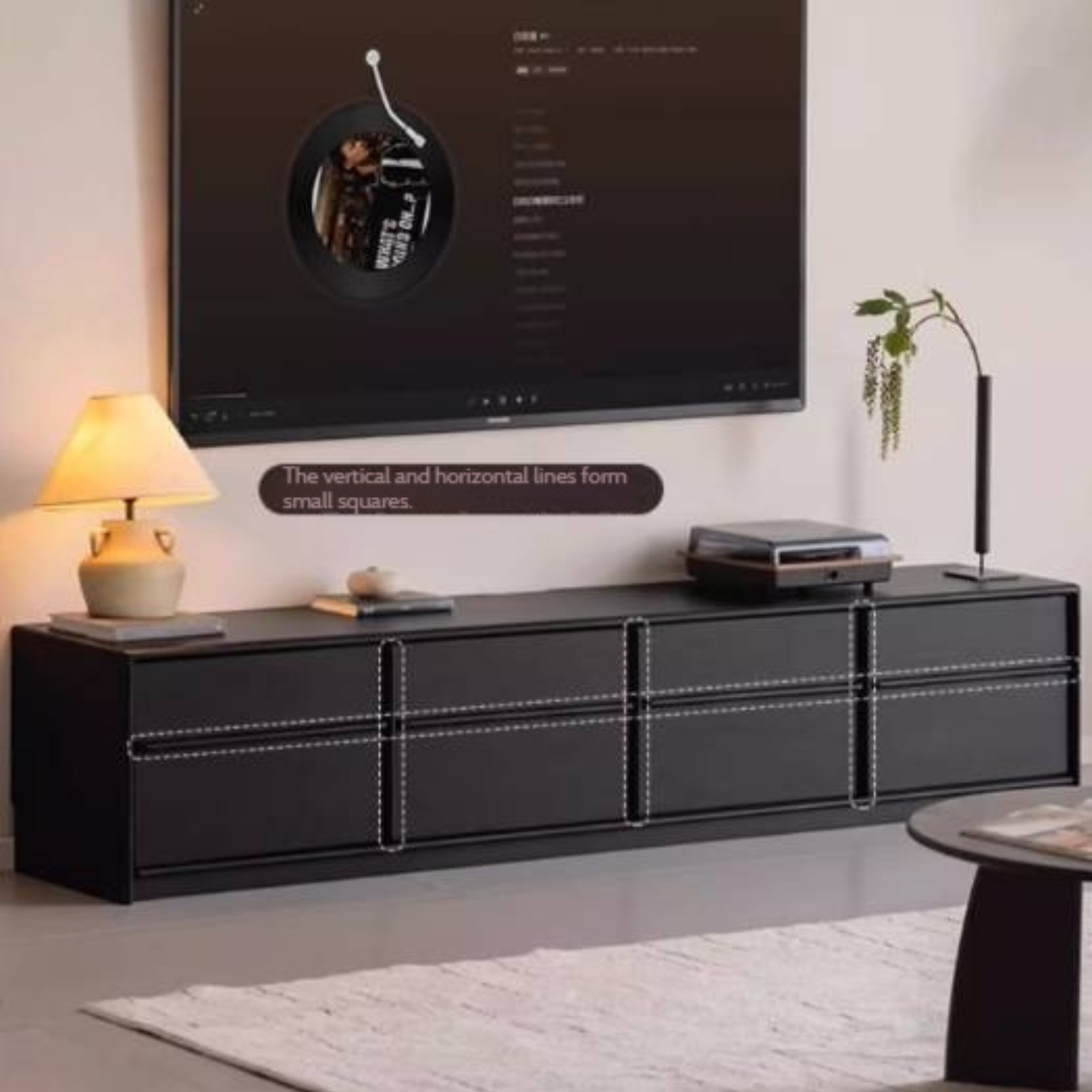 Oak Solid Wood Skeleton Line Modern TV Stand